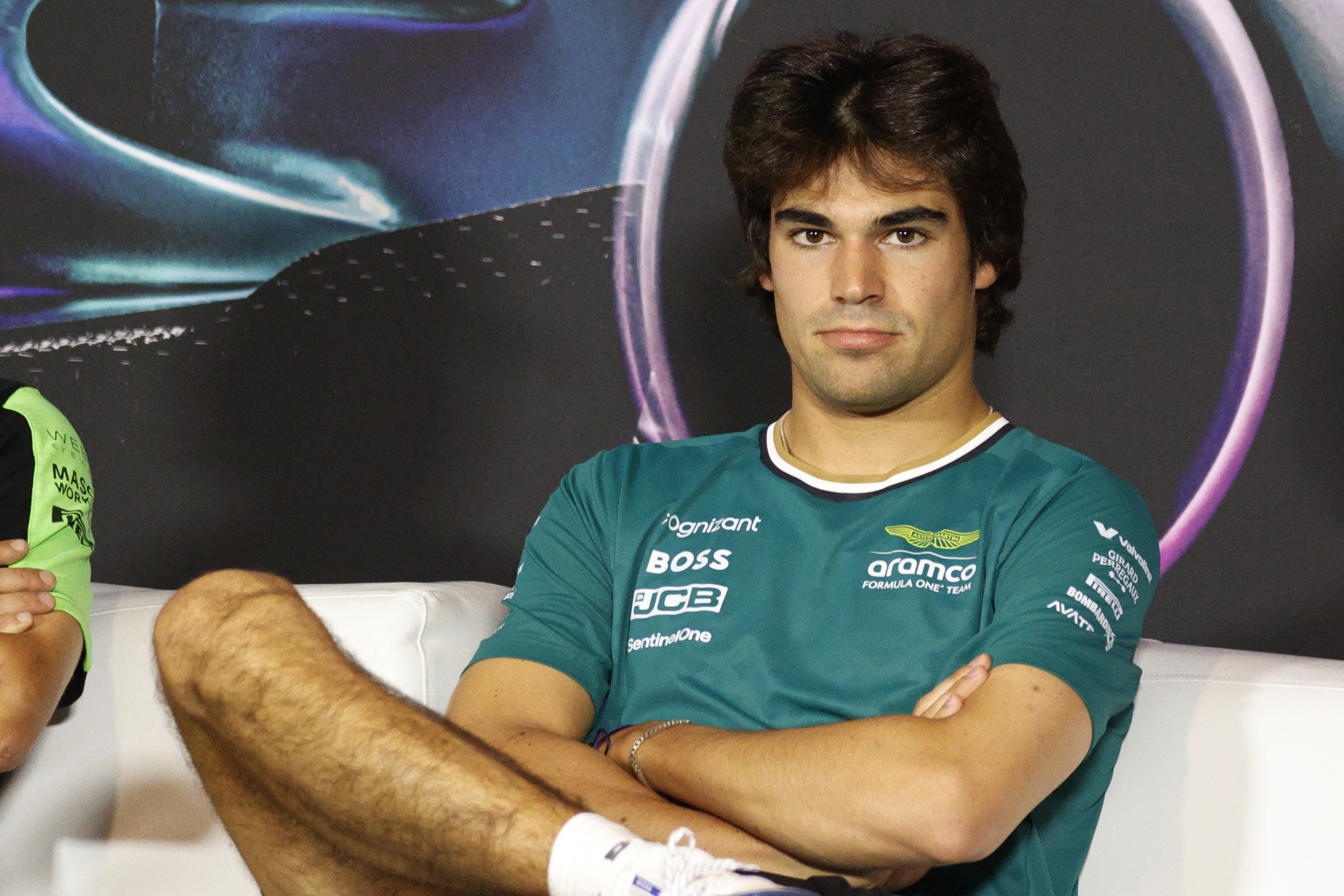 Aston Martin Aramco F1 Team driver Lance Stroll #18 of Canada looks on during media day for the Crypto.com Miami Grand Prix on May 2, 2024 at Miami International Autodrome in Miami Gardens, FL. (Photo by Jeff Robinson/Icon Sportswire)