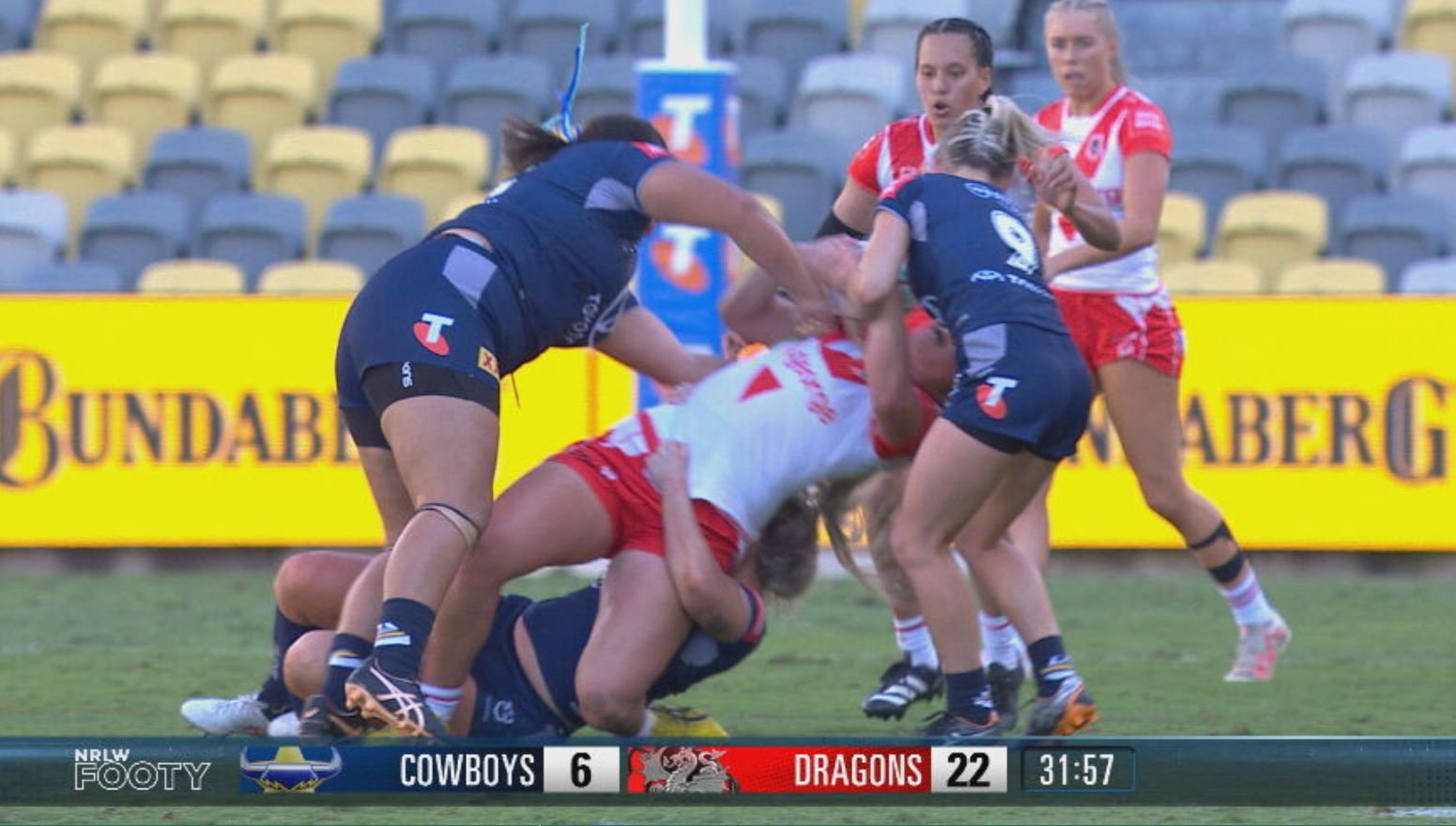 The season of Cowboys NRLW prop Makenzie Weale is on the line, offered a two game suspension for for a hip drop on Dragons lock Alexis Tauaneai.