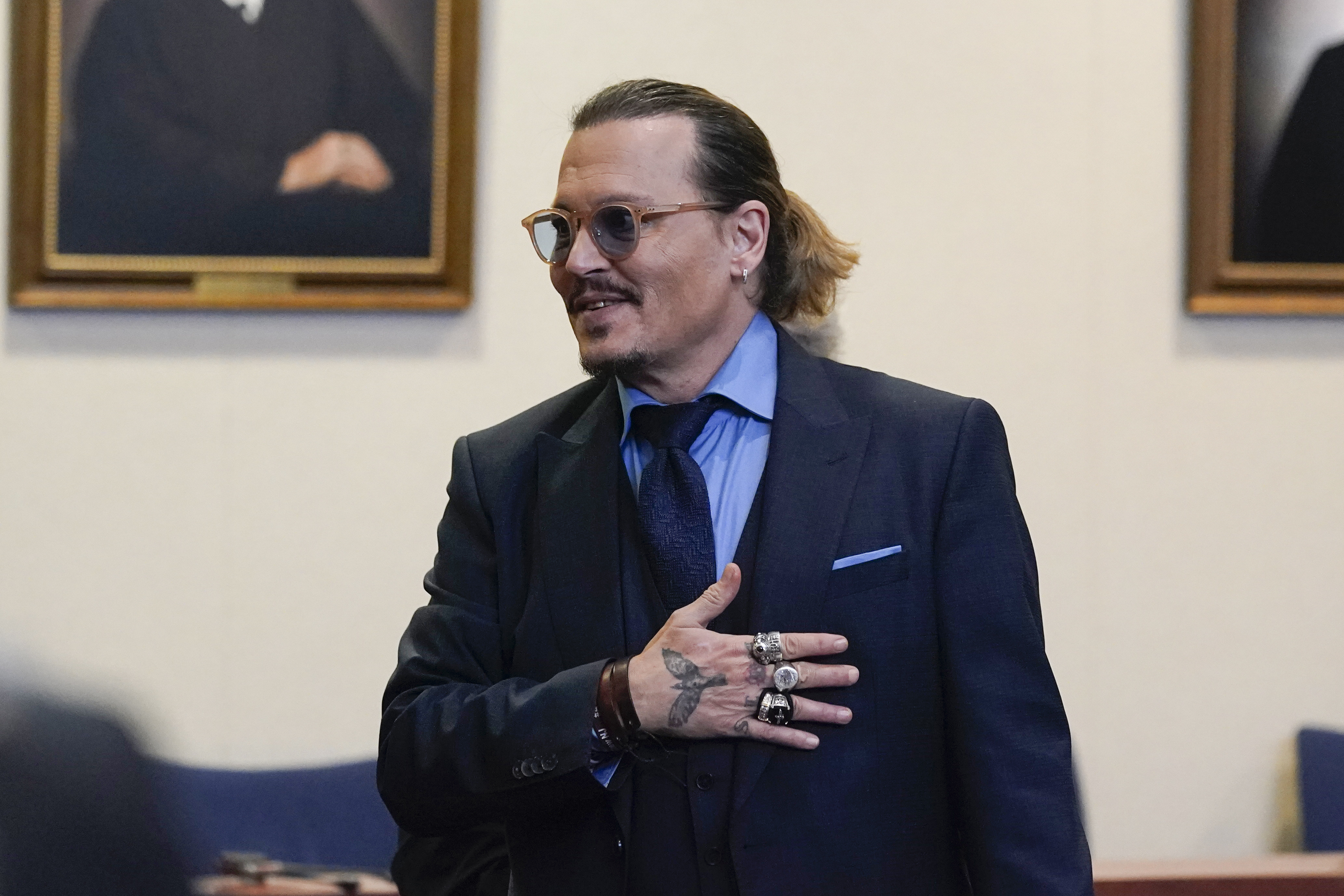 Johnny Depp after closing arguments at the Fairfax County Circuit Courthouse