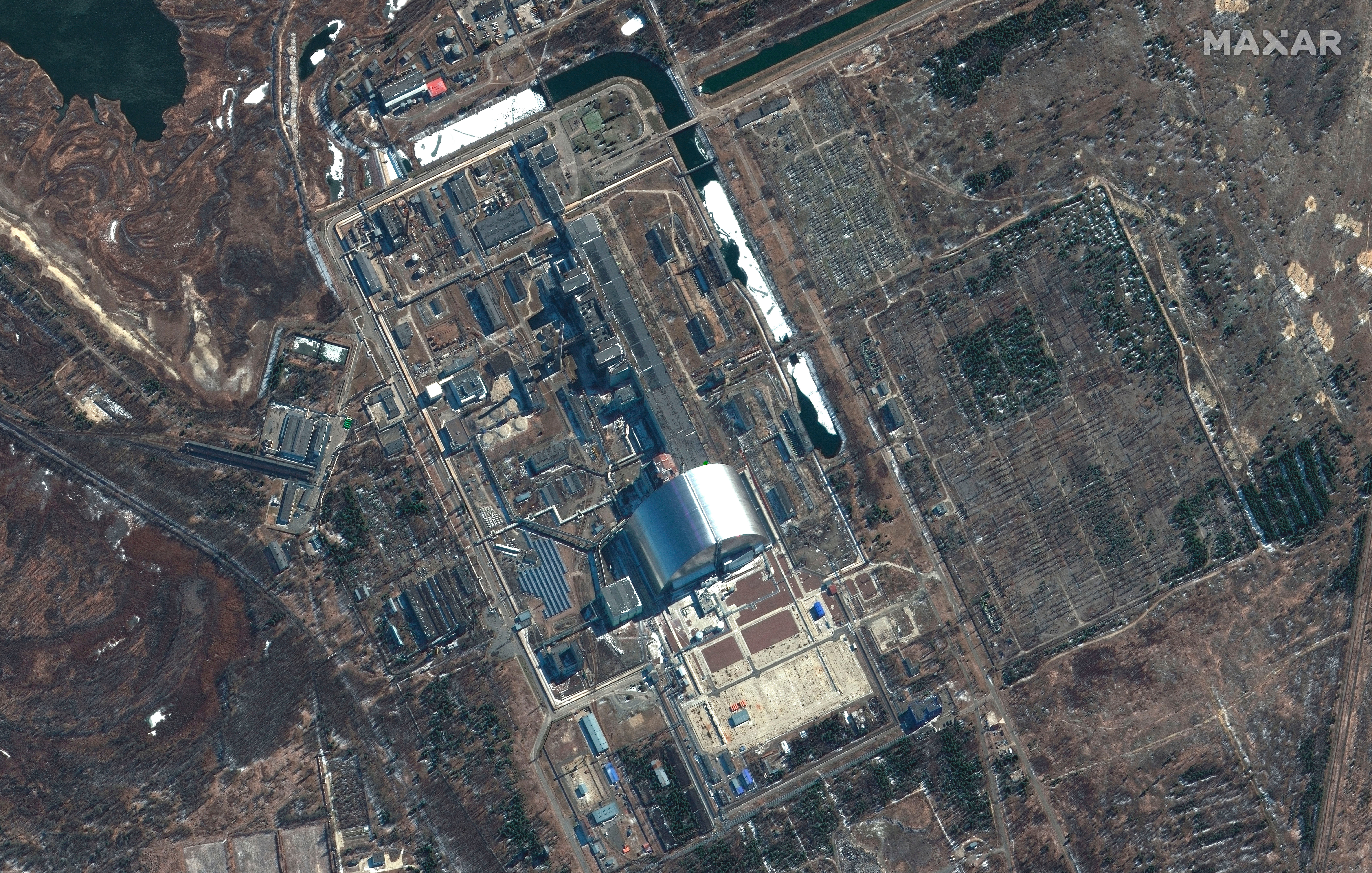 Satellite image Chernobyl nuclear facilities
