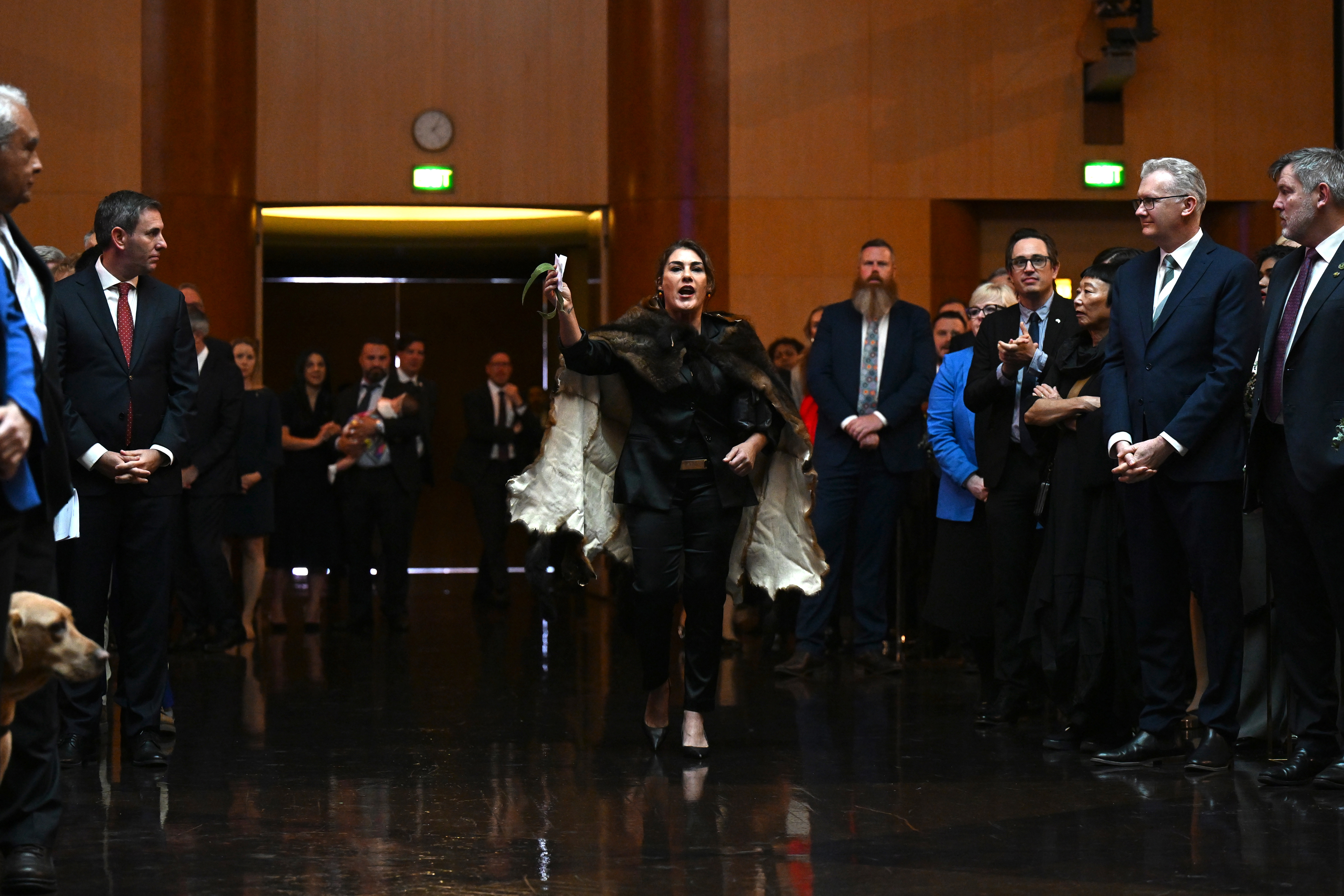 Australian Senator Lidia Thorpe disrupts proceedings as Britain's King Charles III and Queen Camilla visit Parliament House.