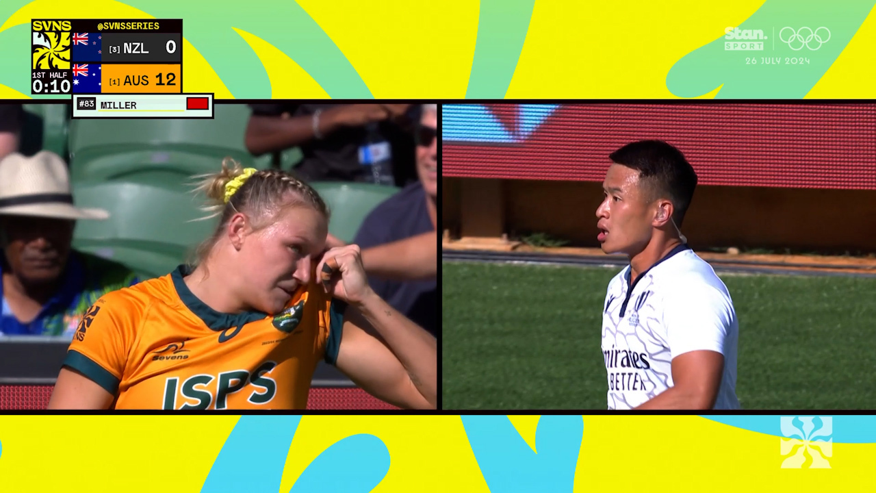 Maddison Levi is sent off.