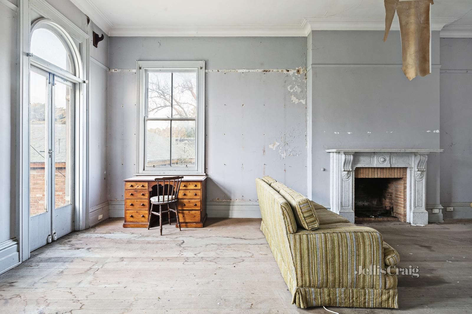 The house is listed with four bedrooms and car parking for four, but no plumbing, gas or electricity are connected.
