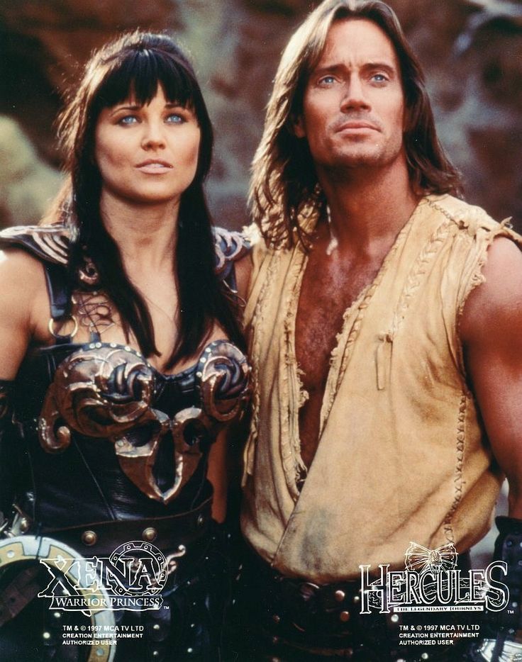 Lucy Lawless as Xena Warrior Princess and Kevin Sorbo as Hercules