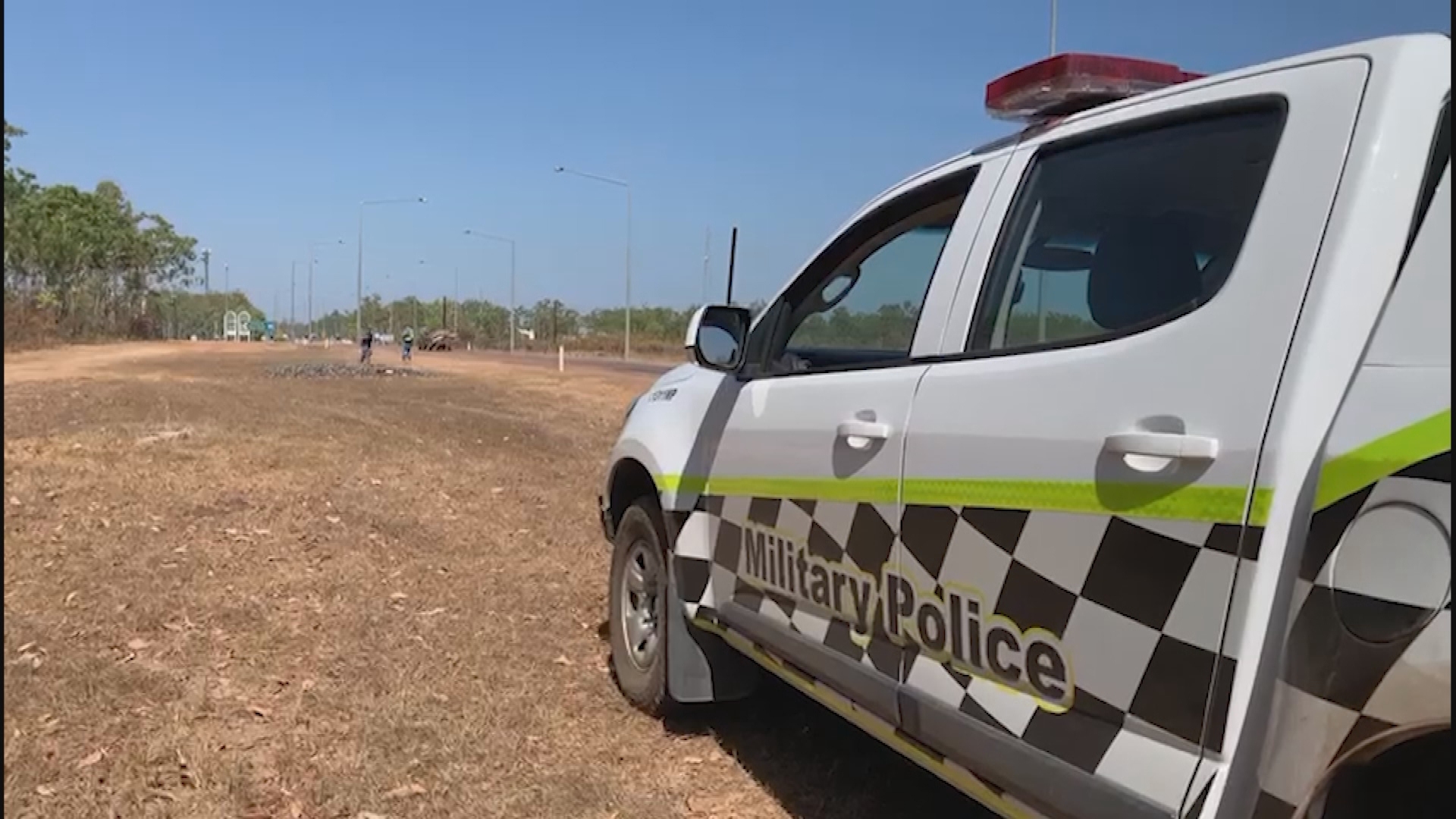 NT military police at the scene of a crash in Howard Springs, Darwin.