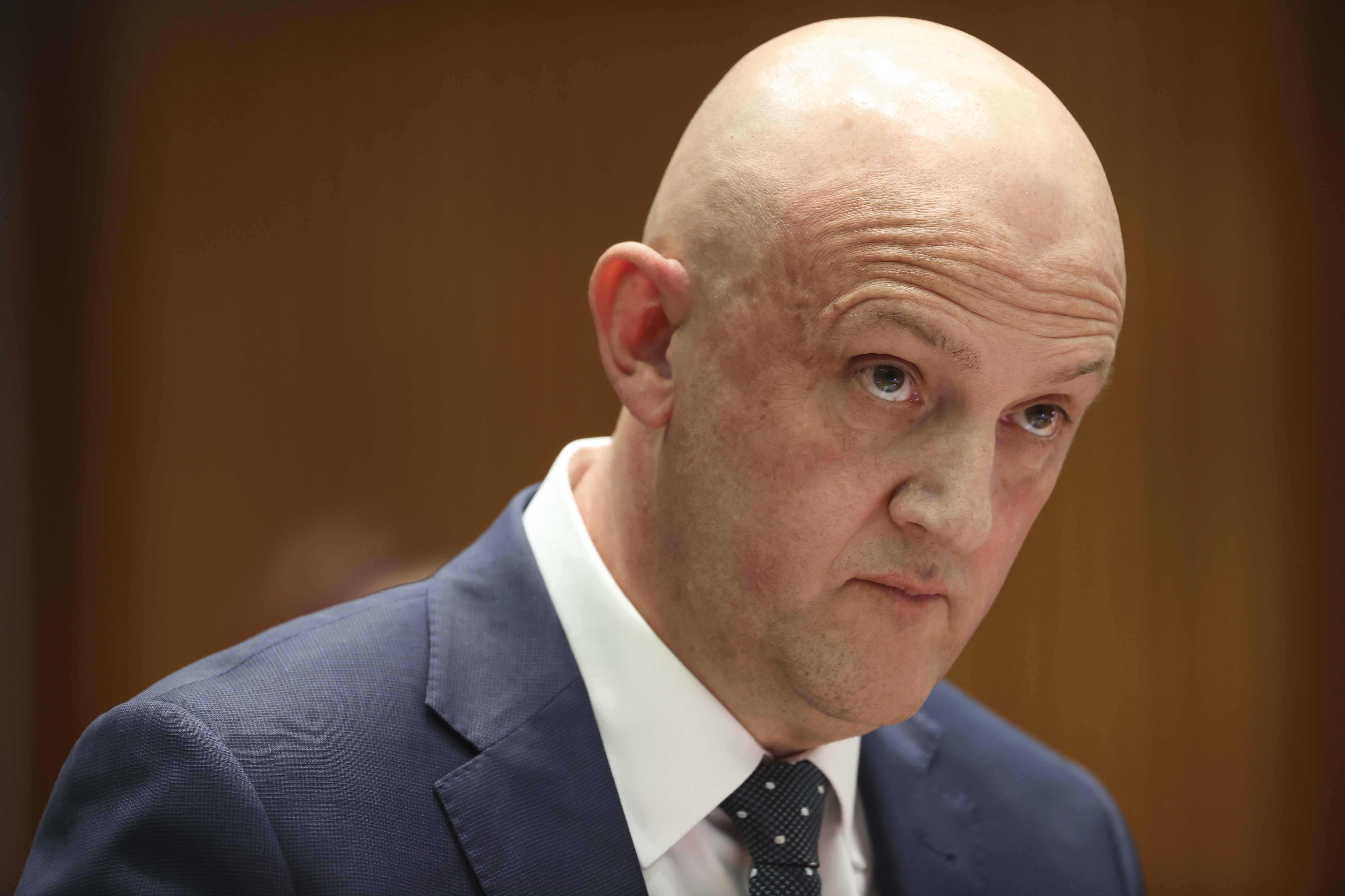 ASIO Director-General of Security Mike Burgess during a Senate estimates hearing at Parliament House in March.