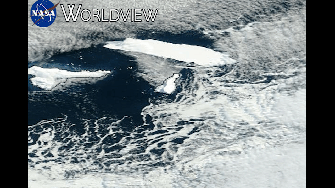 An iceberg has crashed into and bounced off Clarence Island near Antarctica.