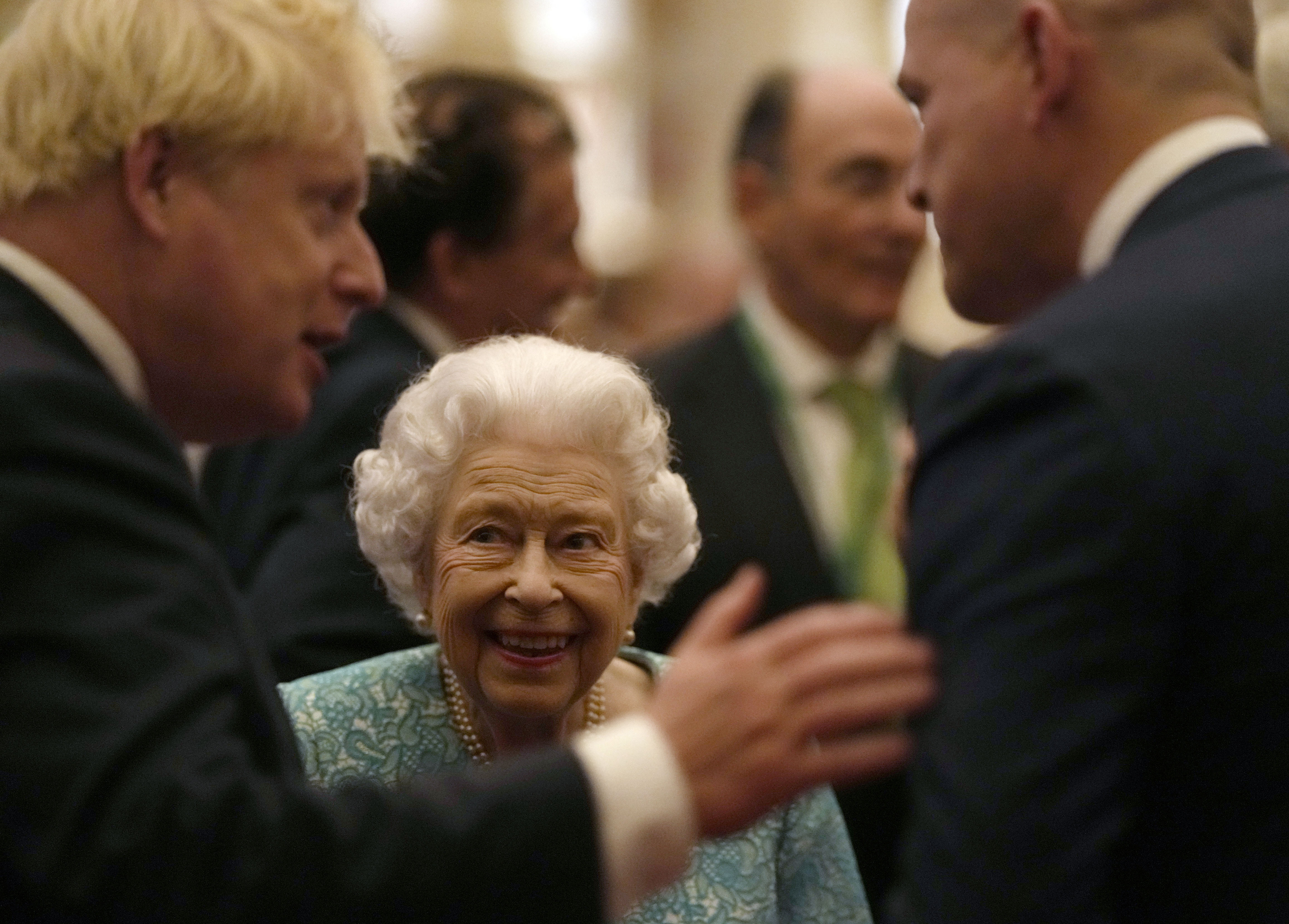 The 95-year-old monarch is said to be "in good spirits". 