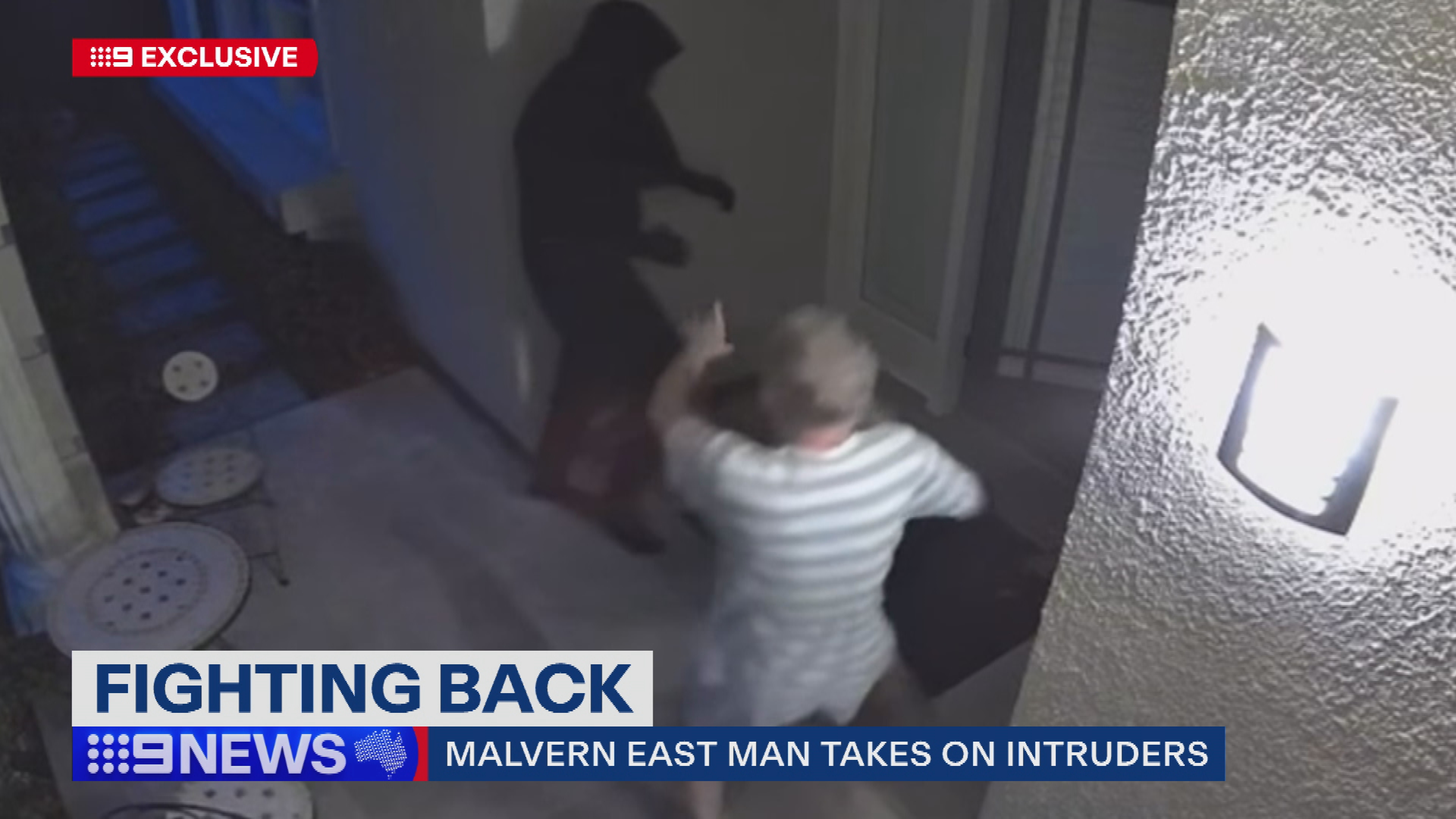 CCTV shows moment man fights back against intruders in attempted home invasion