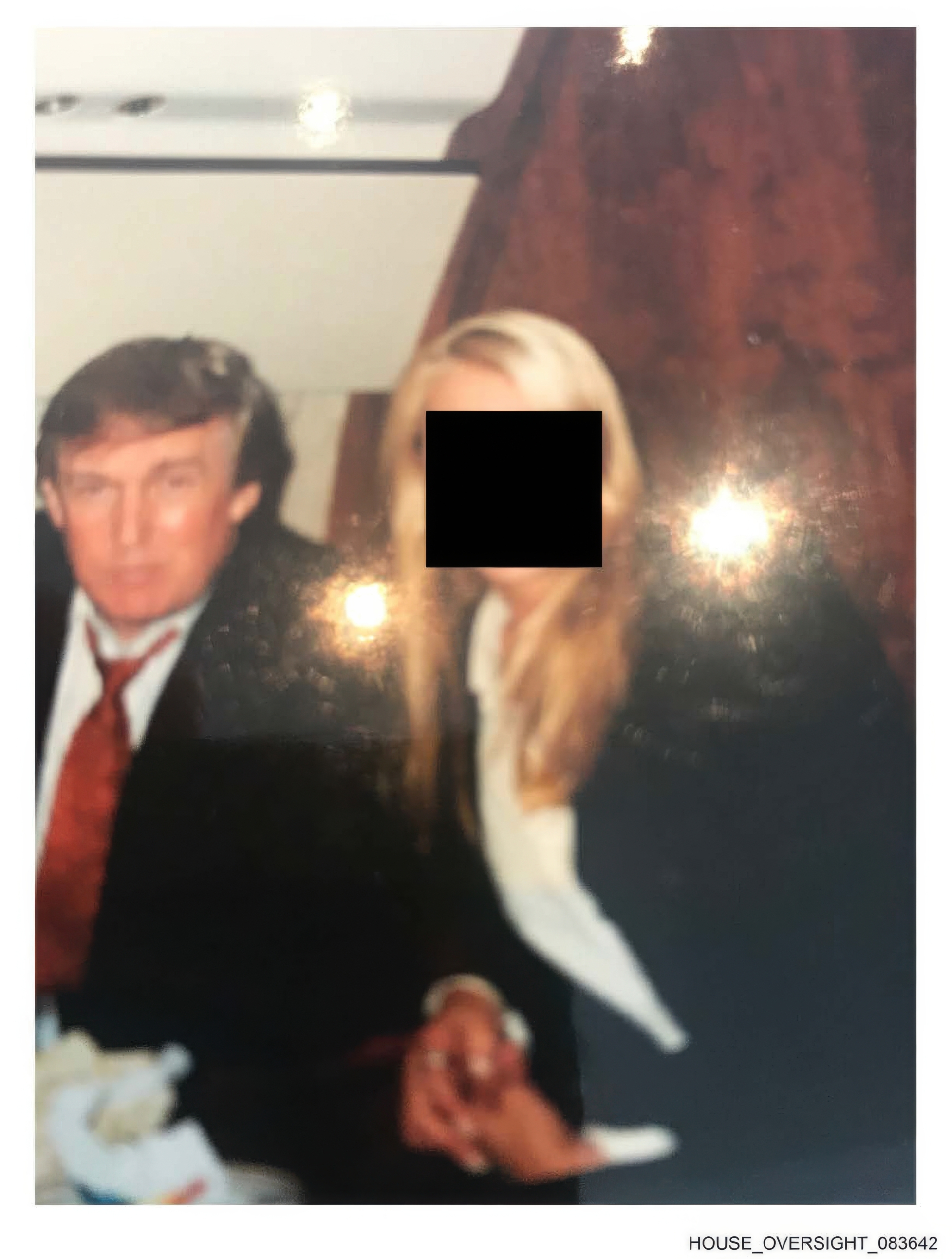 This undated, redacted photo released by Democrats on the House Oversight Committee shows Donald Trump. (House Oversight Committee via AP)