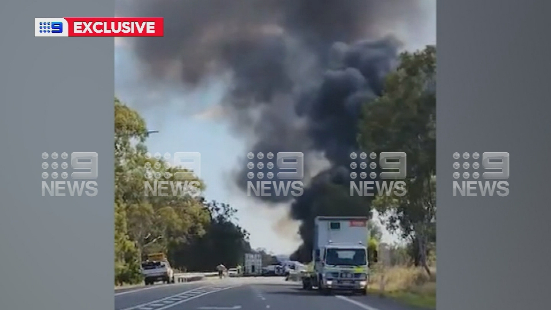 When police arrived at the scene just after 11.30am, three vehicles had caught fire and the other four were extensively damaged.