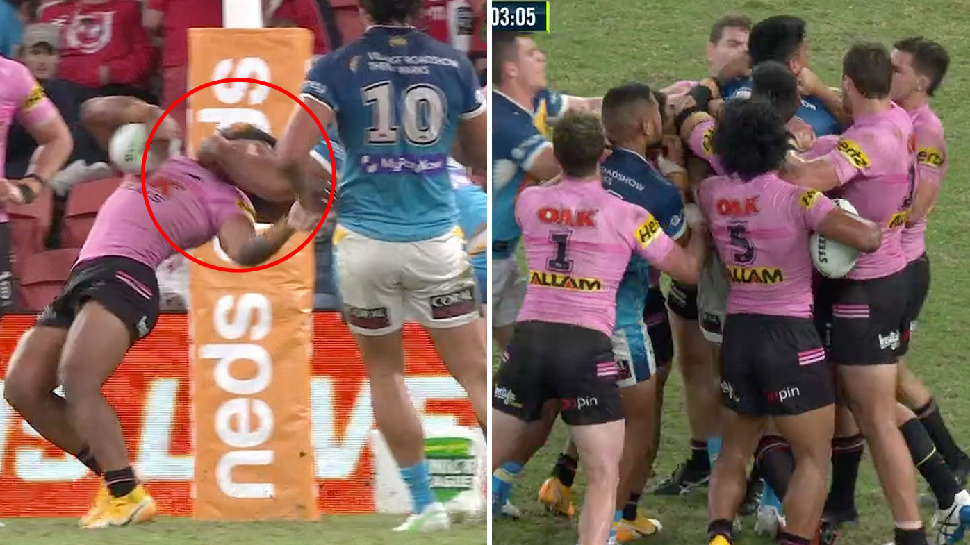 Herman Ese'ese's high shot on Brian To'o