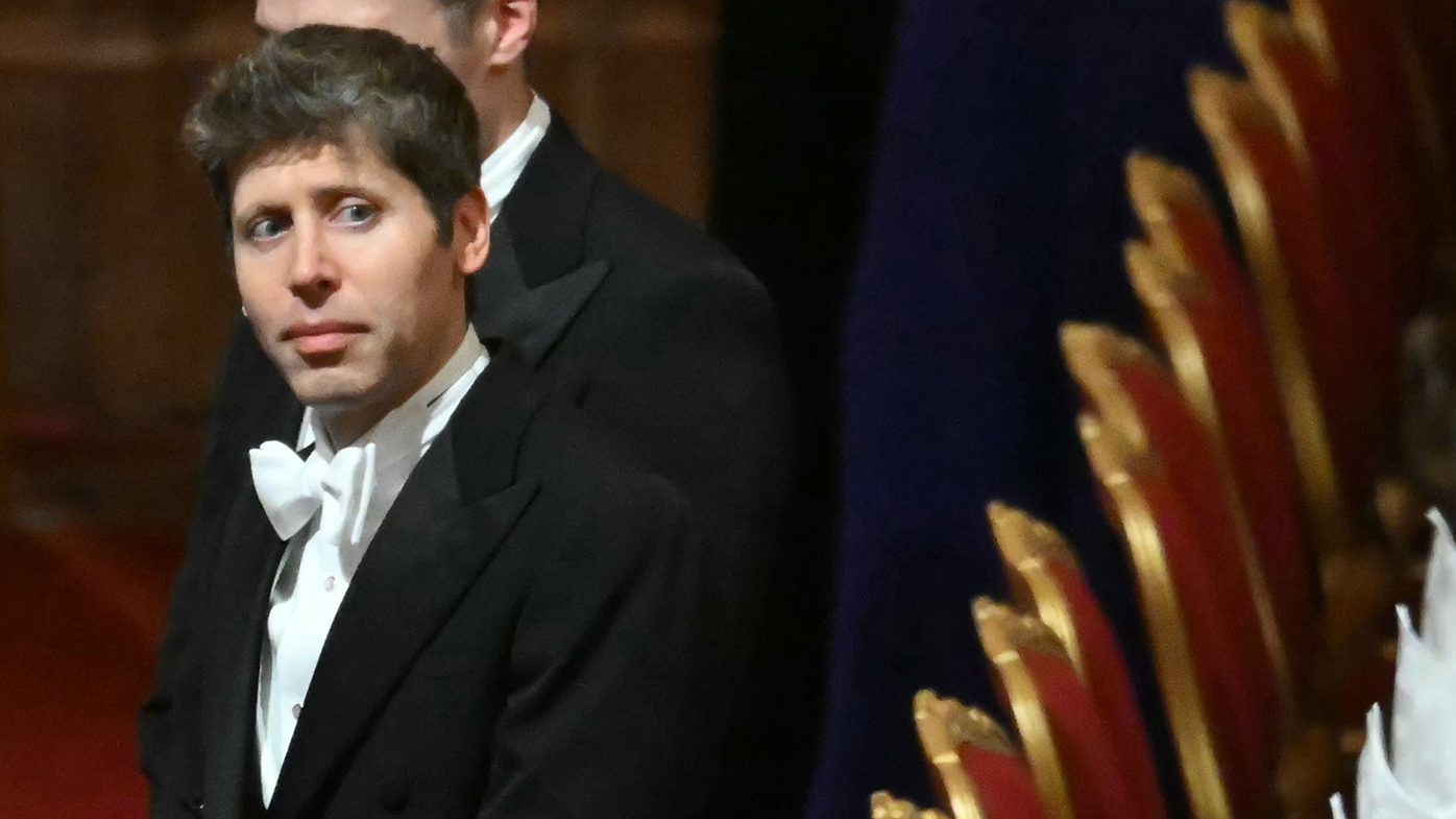 OpenAI CEO Sam Altman (L) attends the State Banquet at Windsor Castle for the State visit by the President of the United States of America on September 17, 2025 in Windsor, England. President Trump is in England from Sept. 16-18 on his second UK state visit, with the previous one taking place in 2019 during his first presidential term.