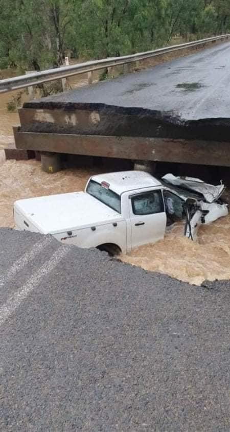 A bridge in the NSW Central West collapsed causing a vehicle to fall in. 