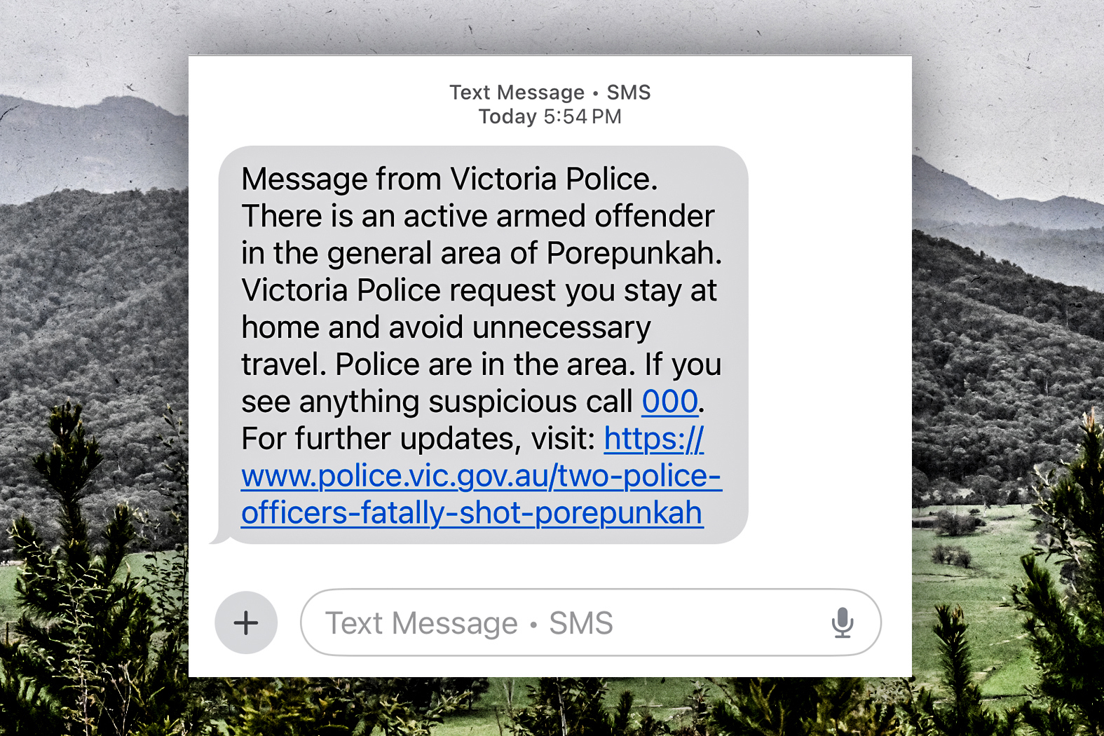 Text messages sent to Porepunkah residents.