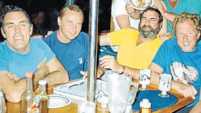 Ken Price, Rhett Bosler, Noel Wildash and Philip Pembroke were passengers on flight VH-MDX. Pilot Michael Hutchins is not pictured.