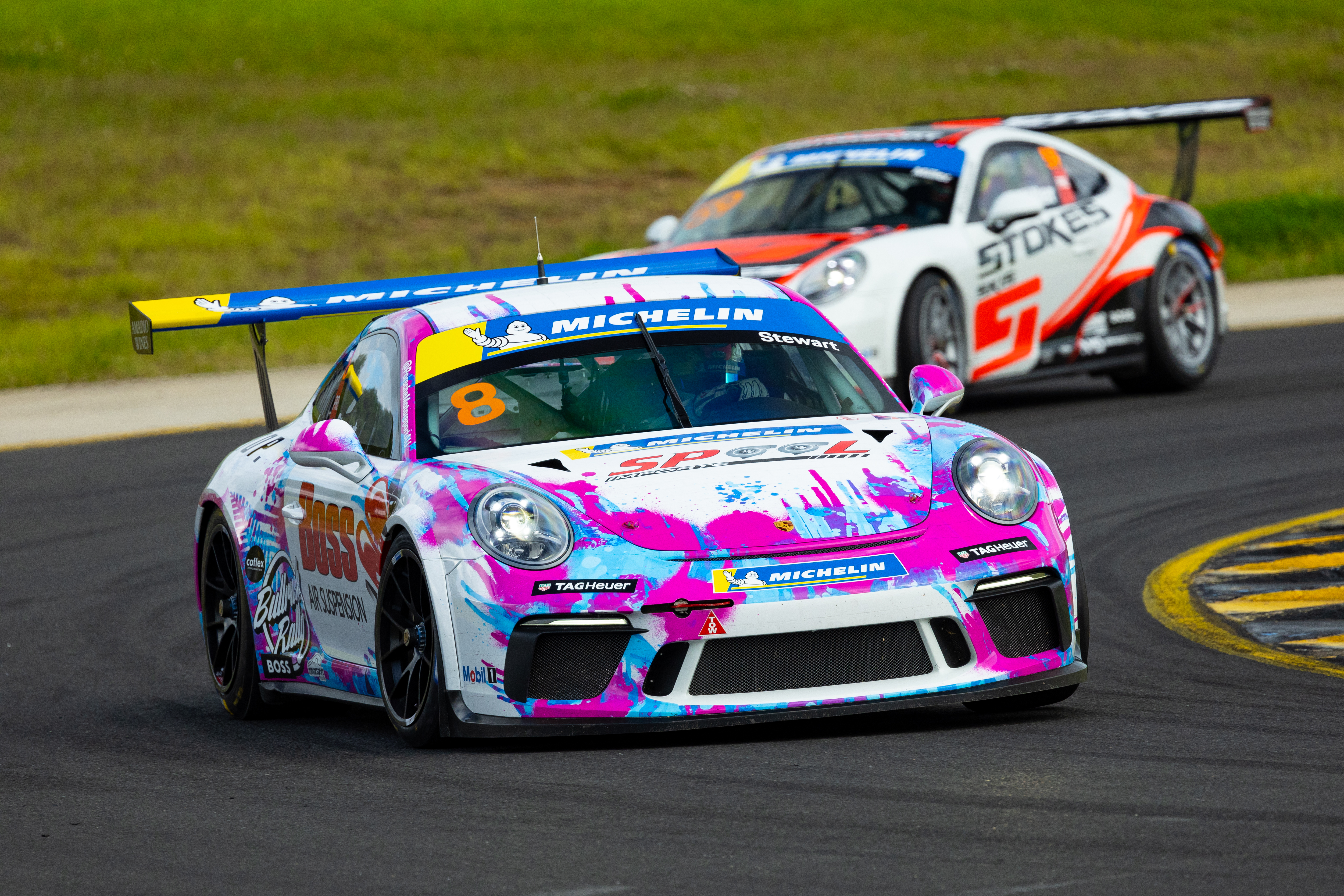 Madeline Stewart's Porsche 911 GT3 Cup car.