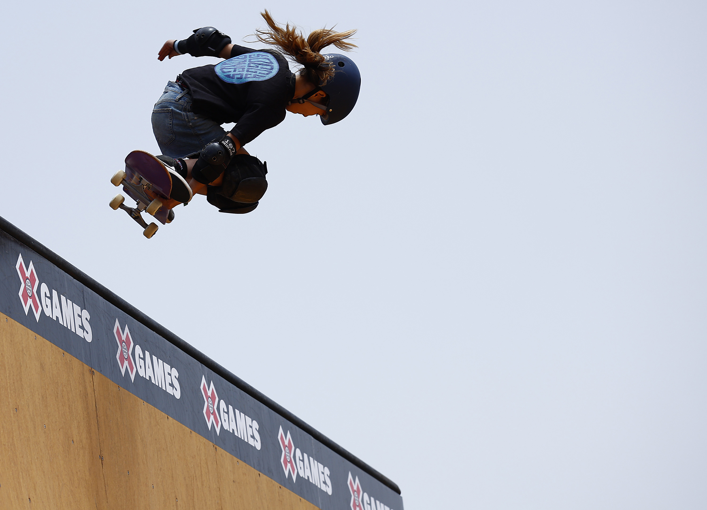 Mia Kretzer of Australia competes in the Womens Skateboard Vert Final during X Games Ventura 2024.