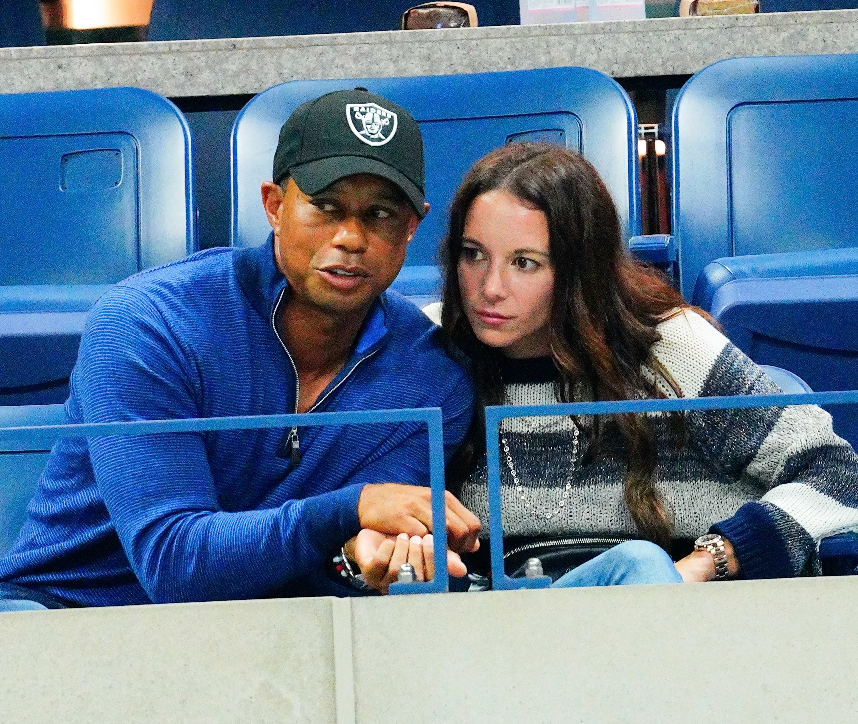 Tiger Woods and Erica Herman cheer on Rafael Nadal at 2019 US Open in New York City.