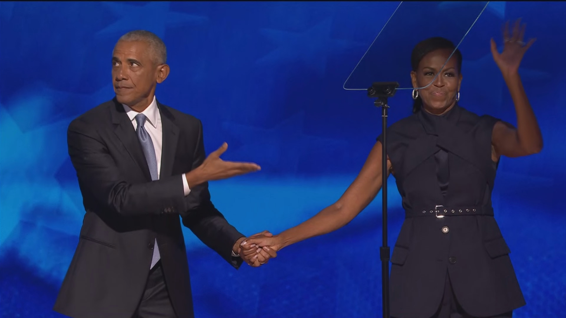 Former President Obama and Michelle Obama at Democratic National Convention