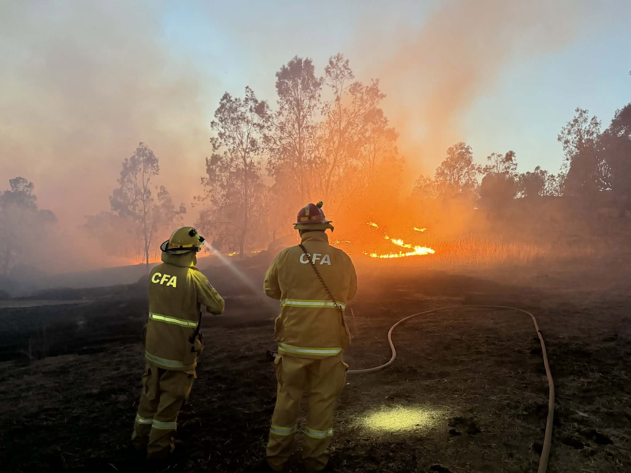 Pictures uploaded to Facebook on the Sassafras-Ferny Creek Fire Brigade CFA page. This was the caption they put on the images: One Sassafras-Ferny Creek vehicle and crew was dispatched last night to help with the fires in the Longwood area. We ish them a safe and successful deployment.  Rest assured we have plenty in reserve to deal with any local incidents!