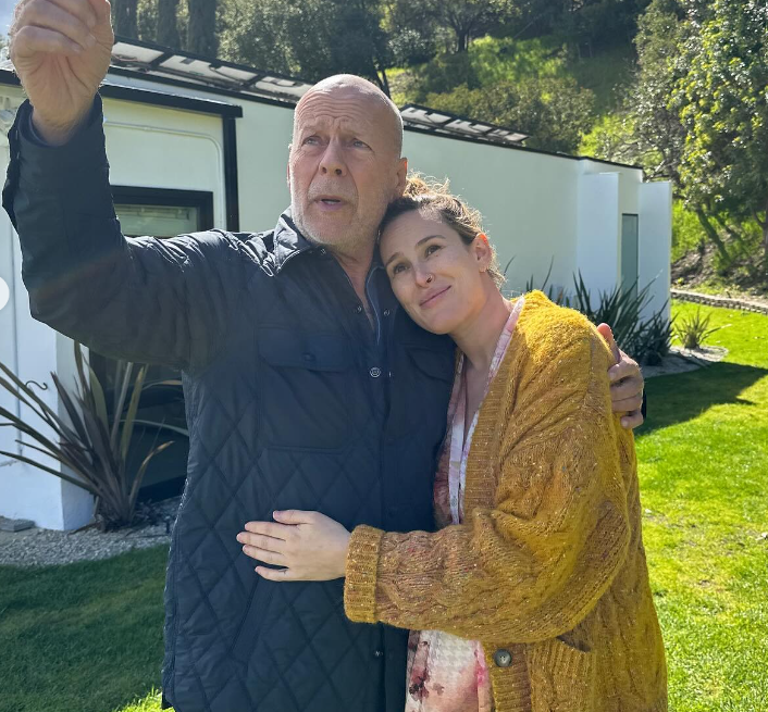 Rumer Willis and Bruce Willis