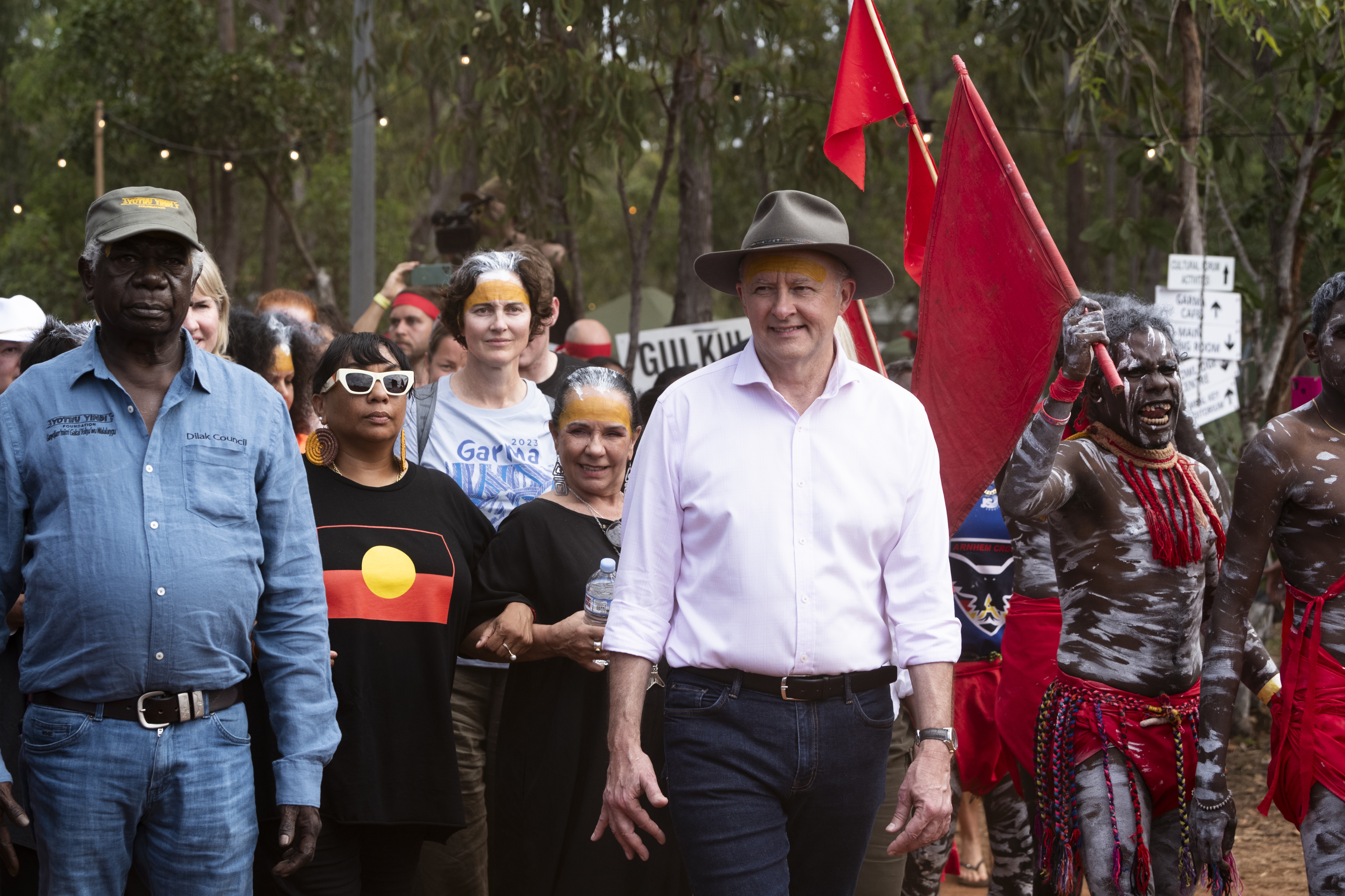 Prime Minister Anthony Albanese arrives for the opening ceremony of Garam August 4, 2023. 