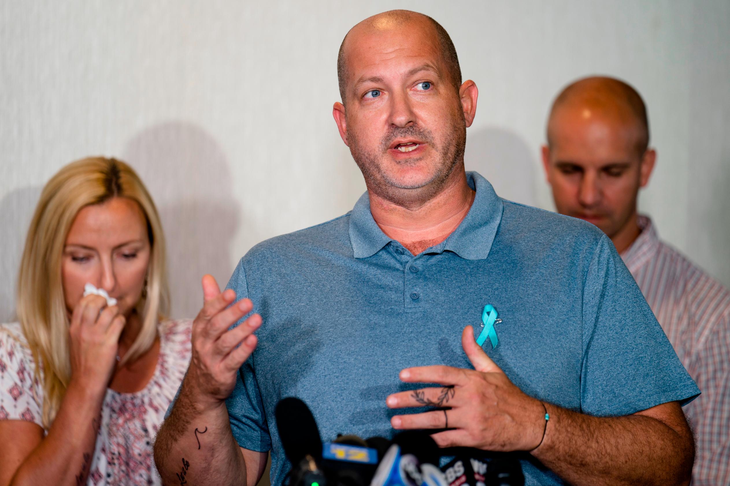 Joseph Petito, father of Gabby Petito, speaks during a news conference on Tuesday, September 28, 2021. A Florida circuit court judge has ruled a lawsuit filed by Gabby Petito's parents against Brian Laundrie's parents can move forward.