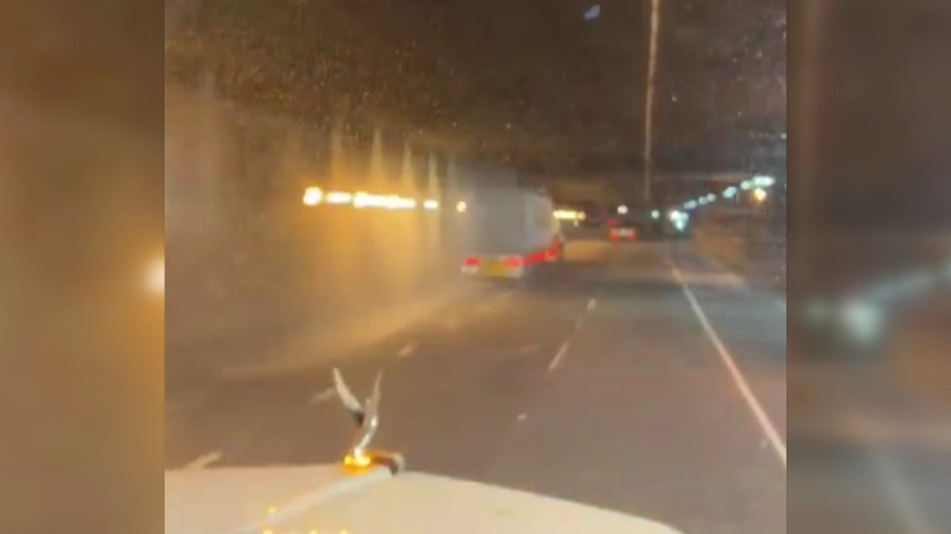 A truck set off multiple sprinklers in the M5 tunnel this morning. 