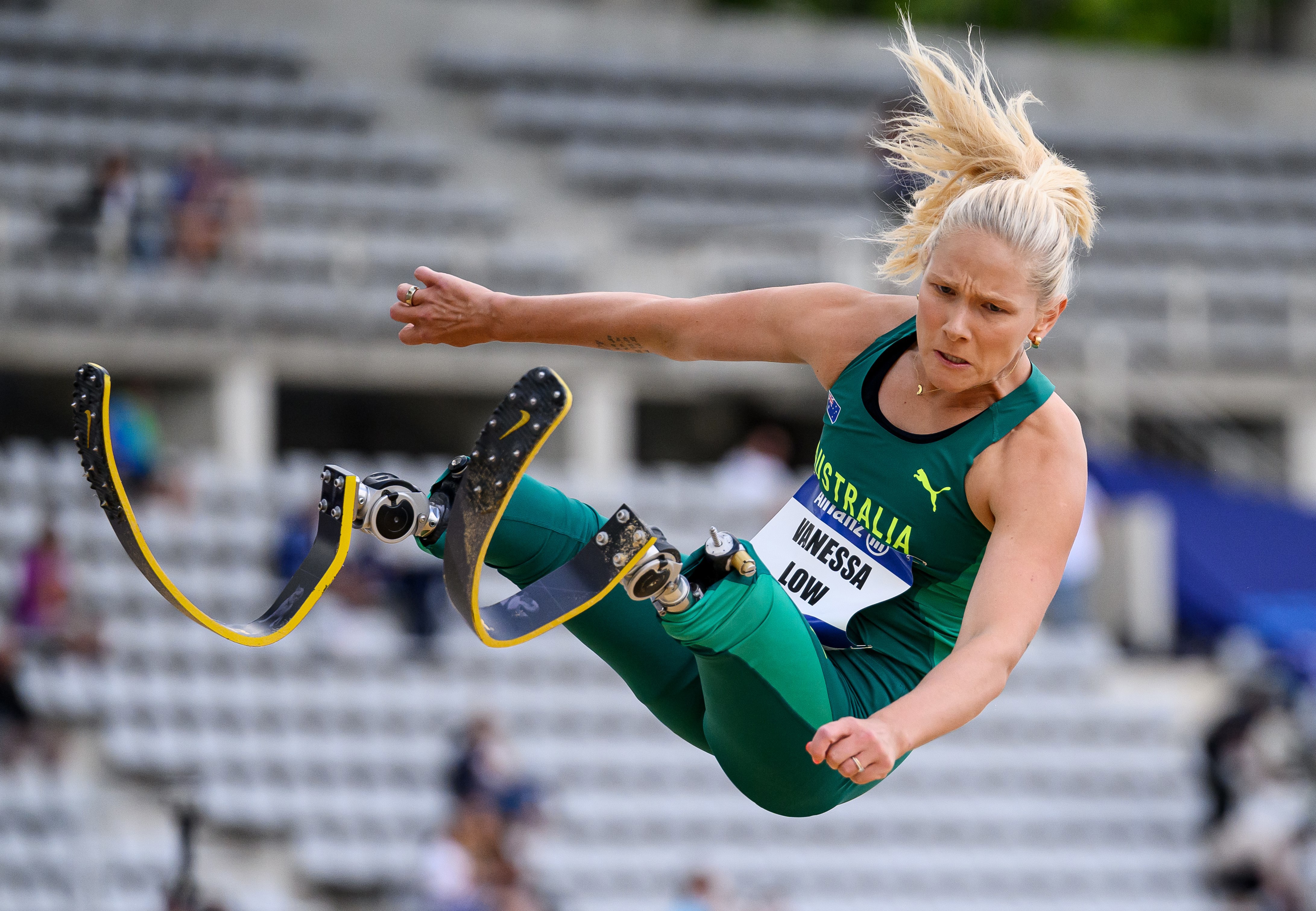 Australian long jump champion Vanessa Low in action at the 2023 World Para Athletics Championships in Paris.