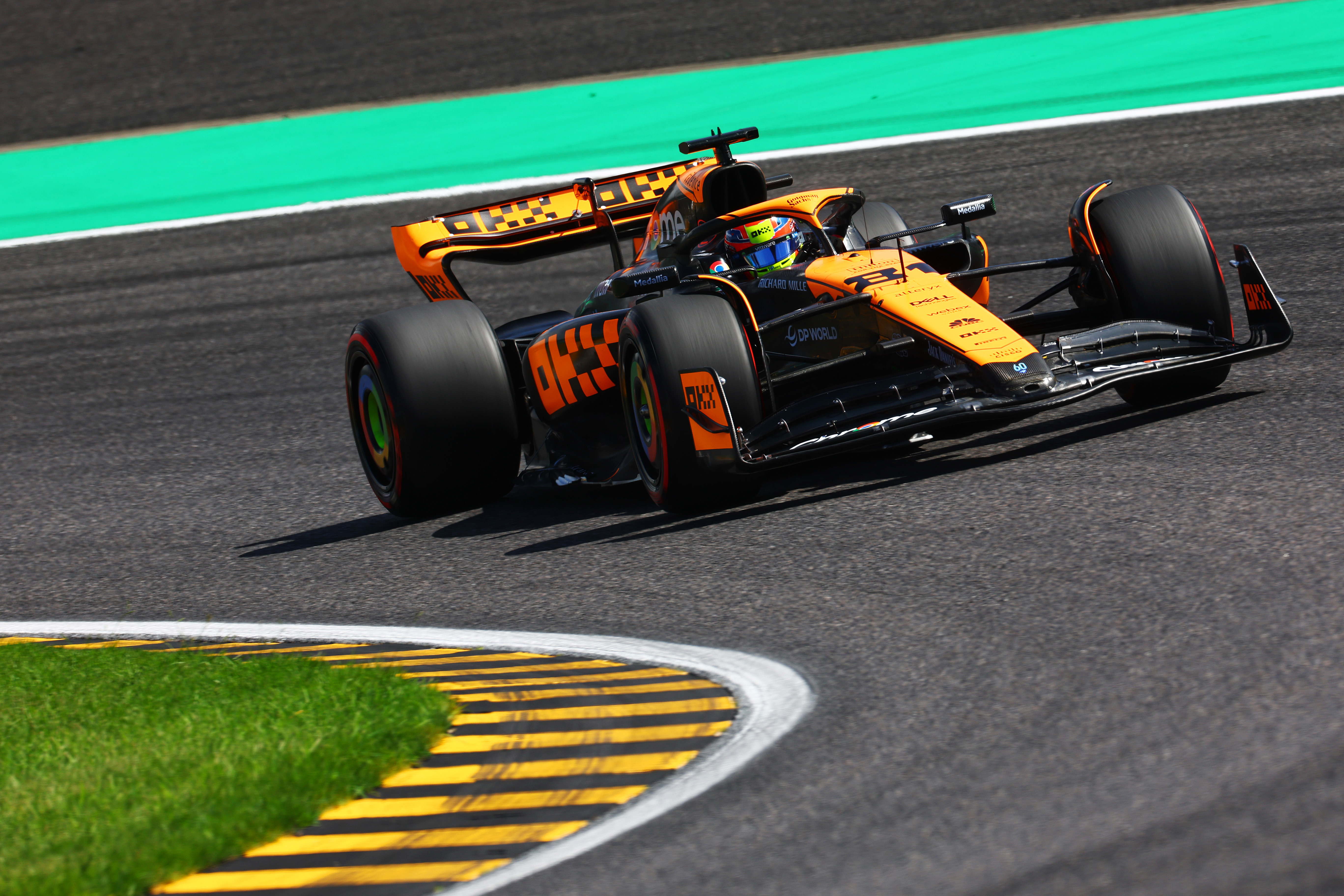 Oscar Piastri of Australia driving the (81) McLaren MCL60 Mercedes on track during final practice ahead of the F1 Grand Prix of Japan at Suzuka International Racing Course on September 23, 2023 in Suzuka, Japan. (Photo by Mark Thompson/Getty Images)