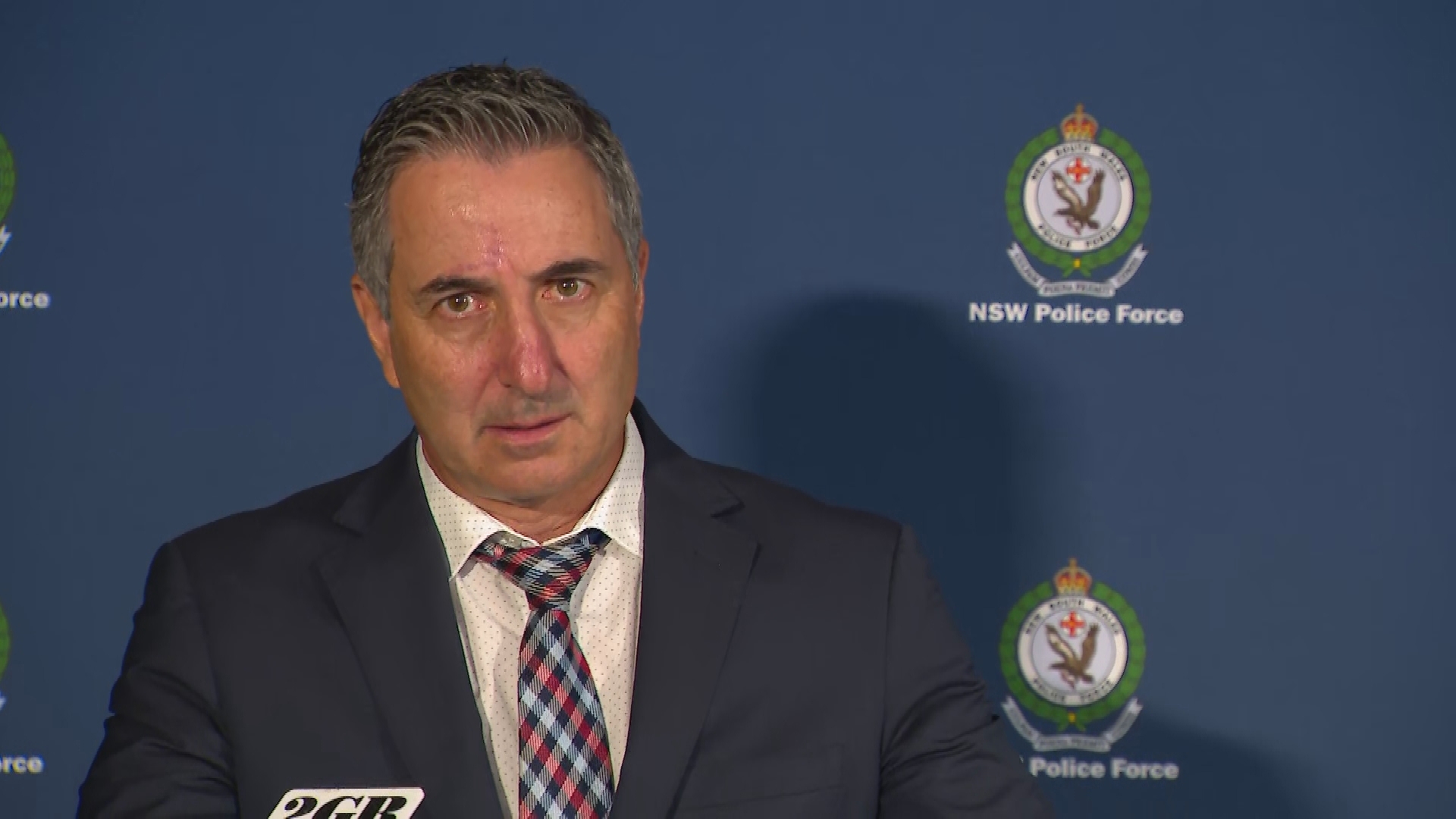 Commander of the Robbery & Serious Crime Squad, Detective Acting Superintendent Andrew Marks, addresses the media after a crime scene linked to the kidnapping of Chris Baghsarian was located.