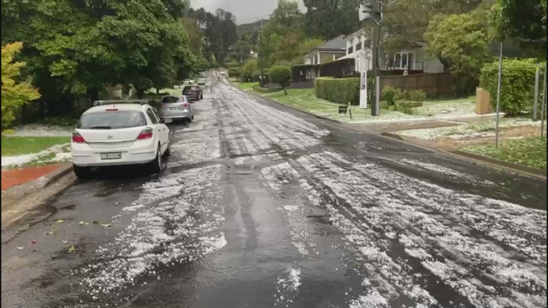 Hail fell in parts of NSW when a severe storm rolled through.