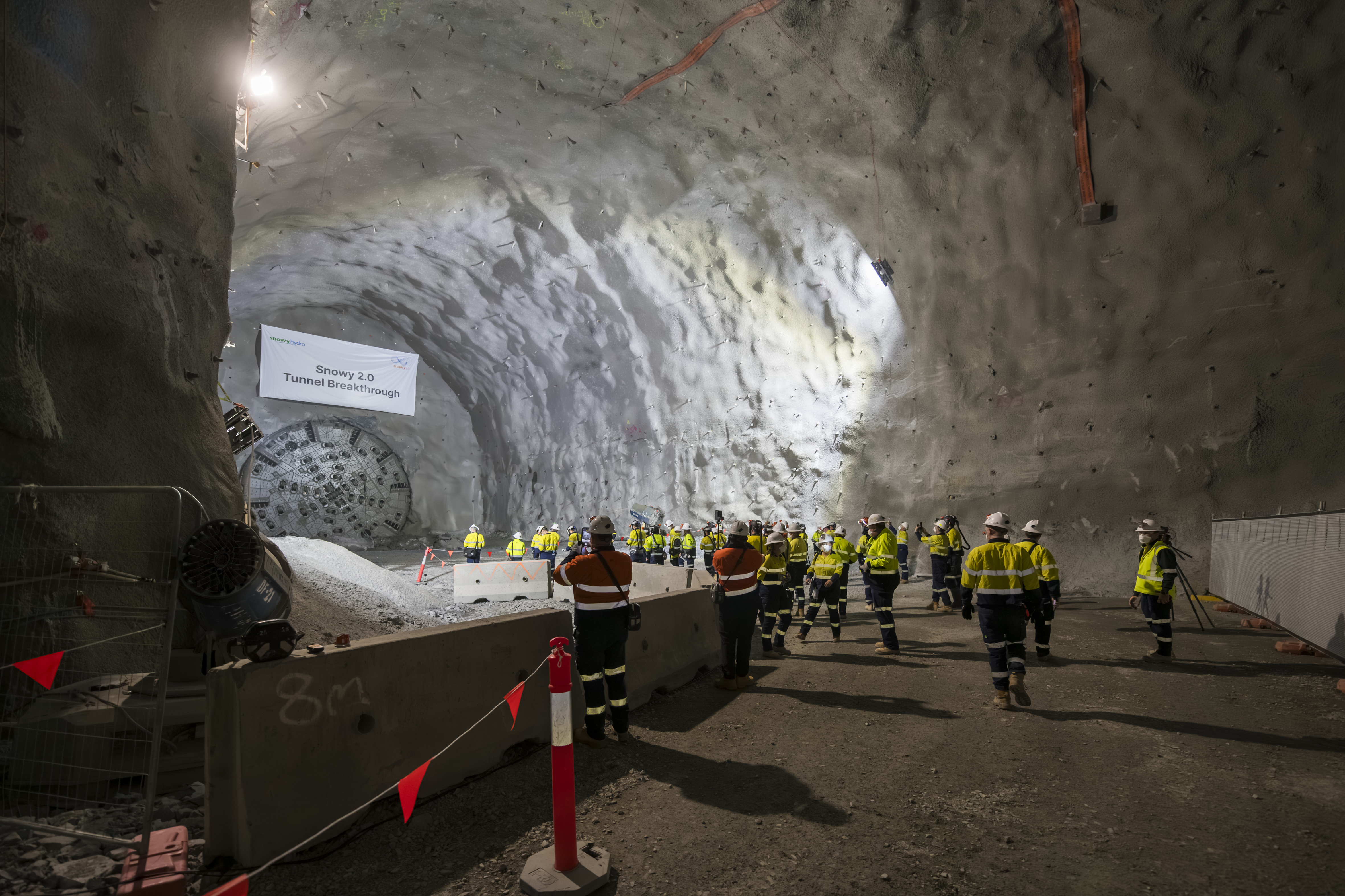 The Snowy Hydro 2.0 project reaches an important milestone - the breakthrough of tunnel boring machine into a cavern deep underground.