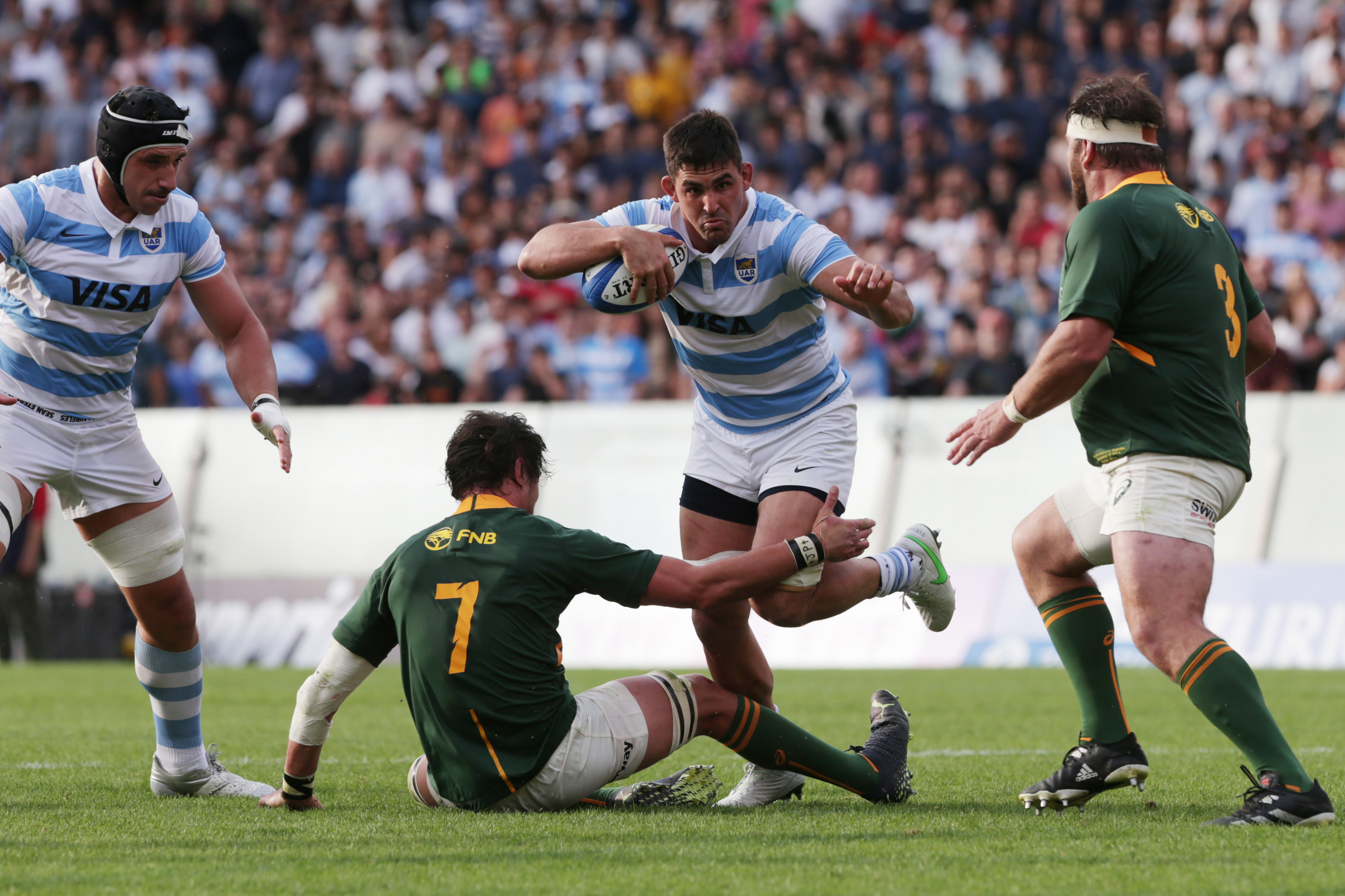 Pablo Matera of Argentina attempts to avoid a tackle.