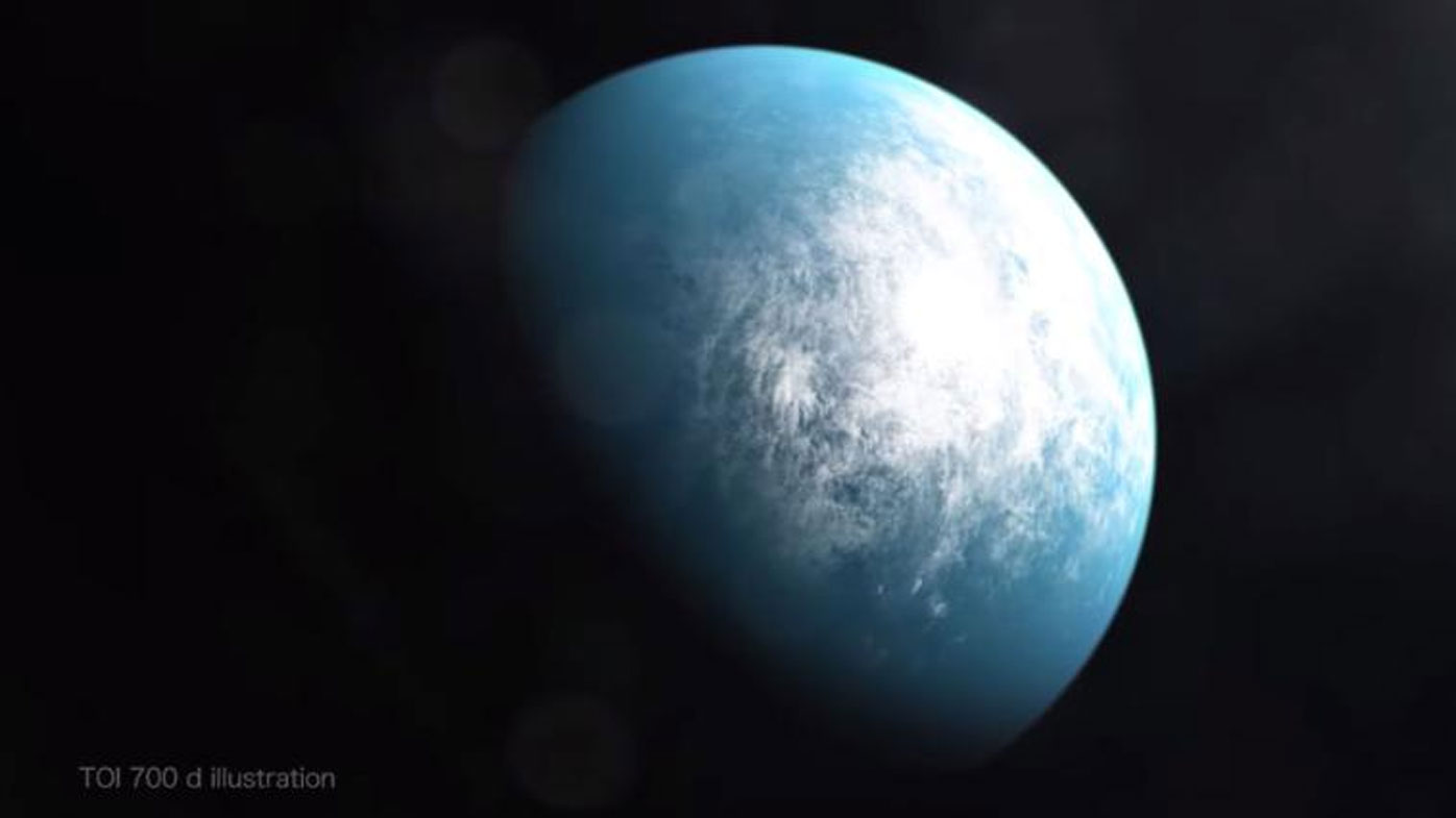 An illustration of the newly discovered planet, TOI 700, which is 100 light years from Earth. 