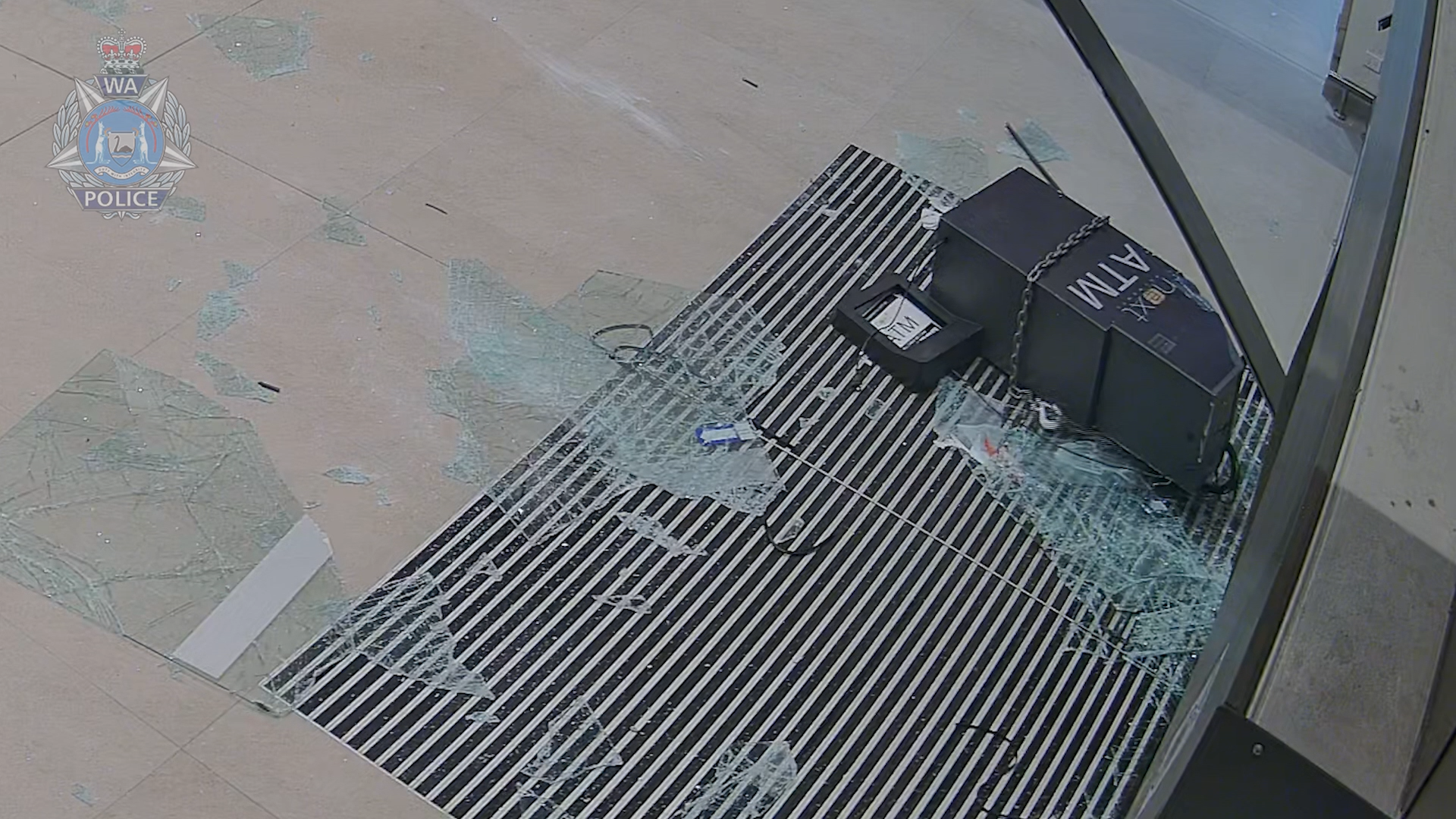 Cameras caught ﻿the moment thieves rammed a ute through the doors of a shopping centre and stole an ATM in the dead of night.