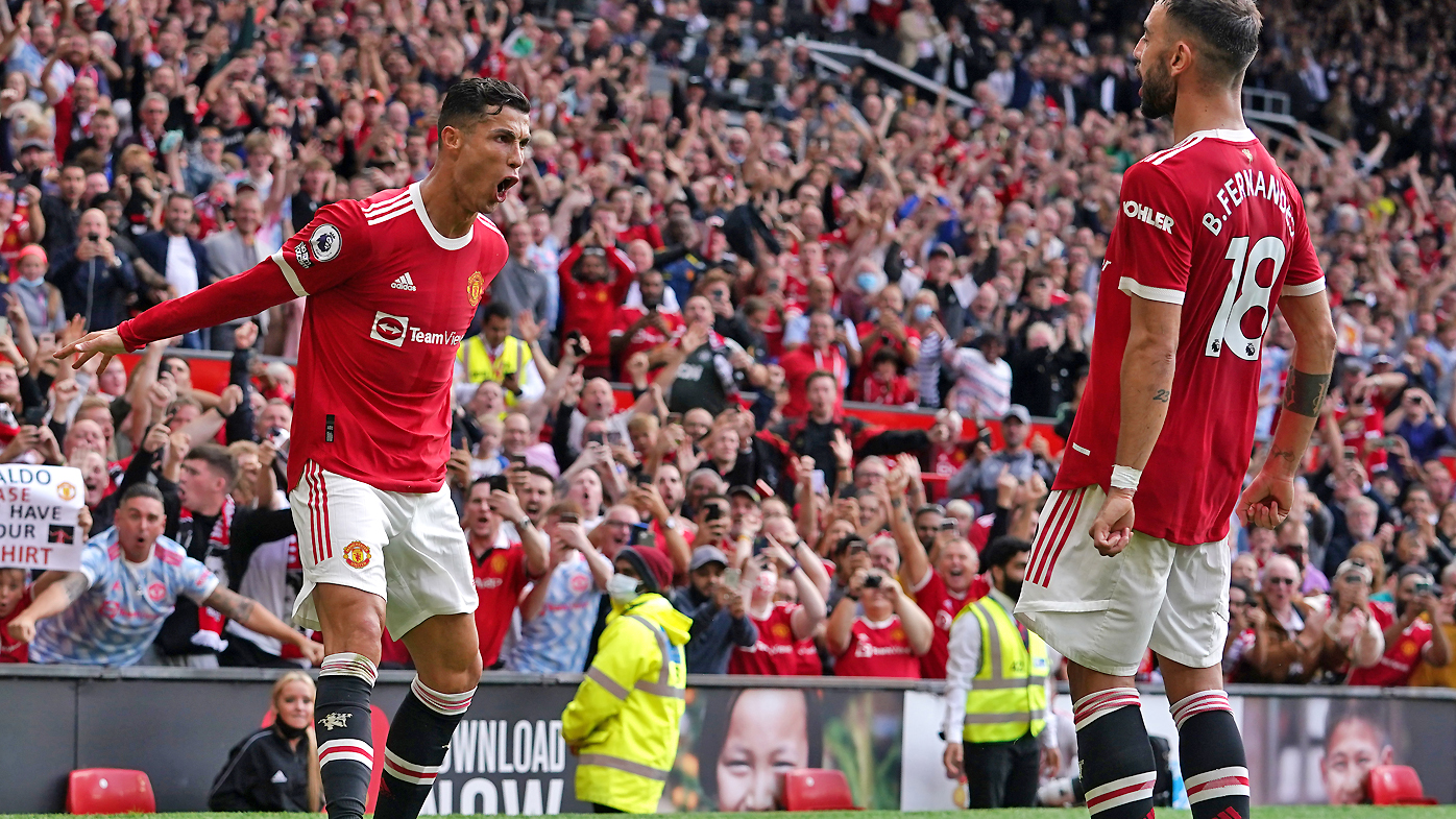  Cristiano Ronaldo celebrates scoring their side's first goal of the game