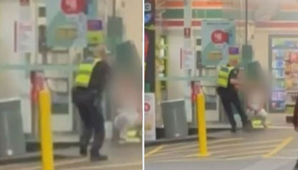 Footage shows police kicking alleged arsonist during arrest in Melbourne