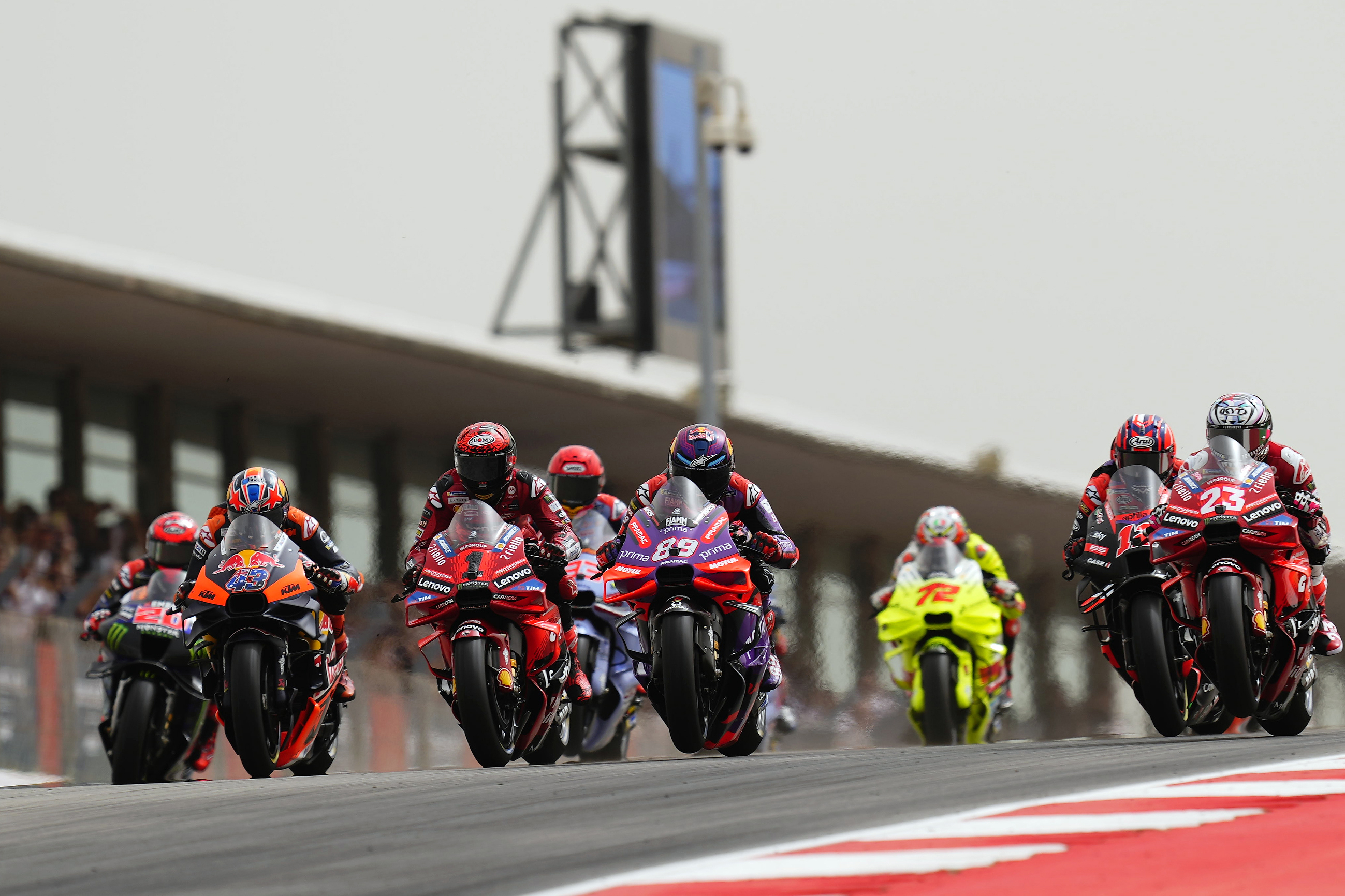 The start of the 2024 Portuguese Motorcycle Grand Prix at the Algarve International Circuit.