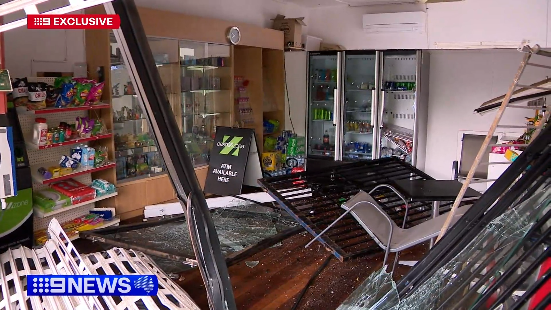 A﻿ 15-year-old driver allegedly behind the wheel of his mum's SUV crashed through a vape shop on a busy Brisbane street early today.