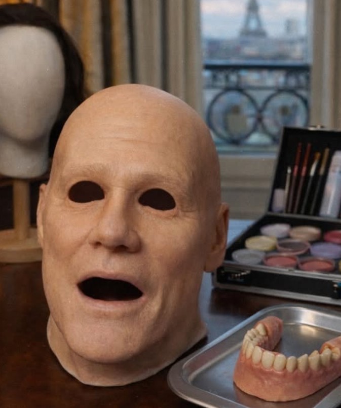 Makeup artist Alexis Stone added fuel to conspiracy theories about Jim Carrey's appearance by posting a photo of a mask and false teeth.