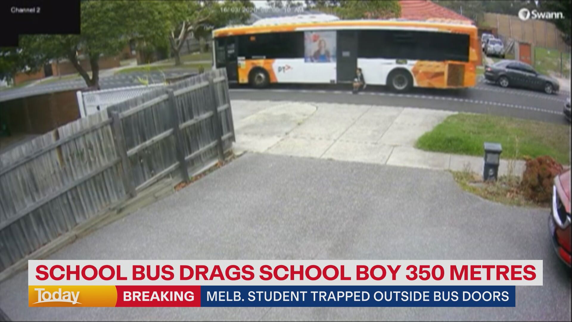 Melbourne schoolboy being dragged by bus