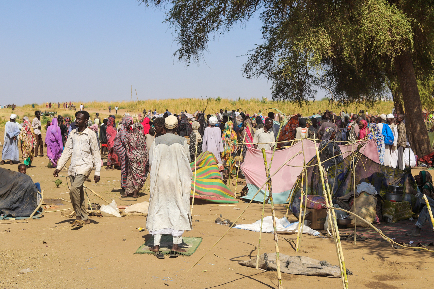 Sudanese who fled el-Fasher city, after Sudan's paramilitary forces killed hundreds of people in the western Darfur region, gather at their camp in Tawila, Sudan, Wednesday, Oct. 29, 2025.