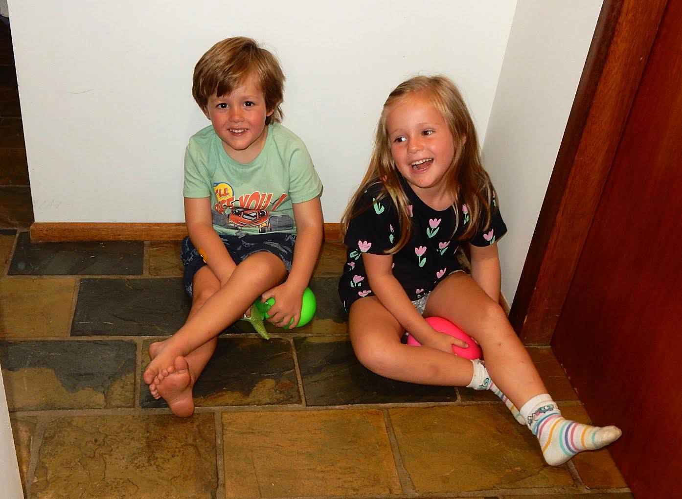 Blake and Lucy were playing in the hallway when she saw the spider. 