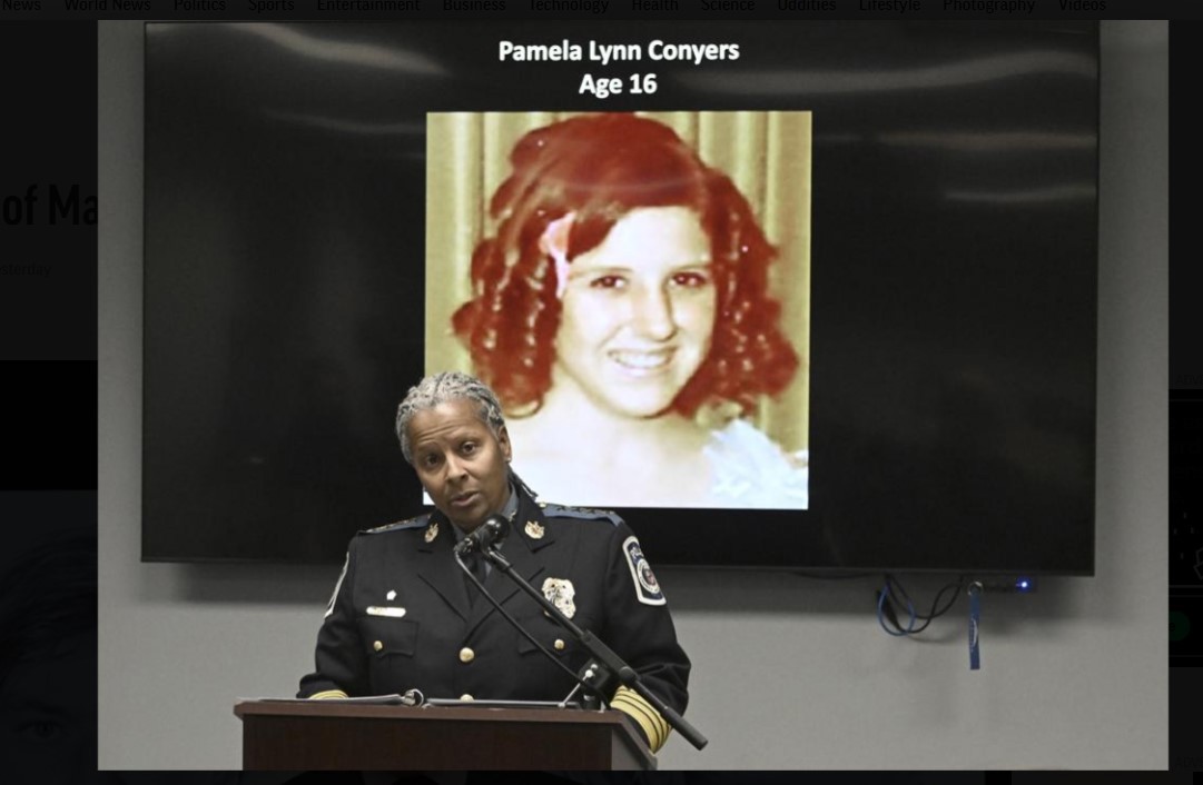 More than a half-century after Maryland high school student Pamela Conyers was found strangled to death following her disappearance from a local shopping mall, law enforcement officials announced Friday that they finally solved the case.