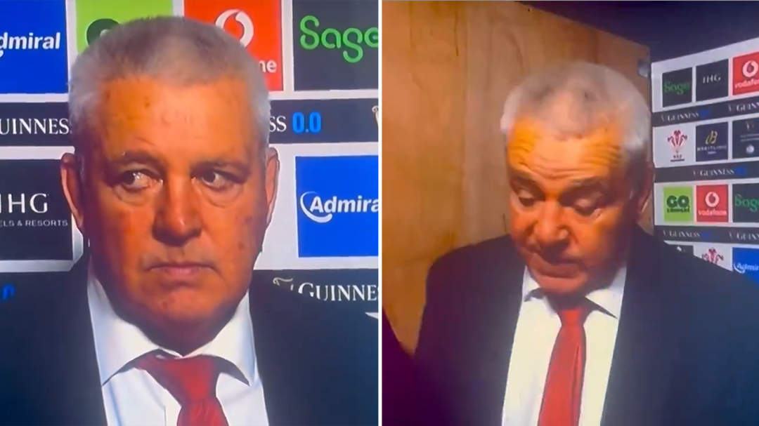 Warren Gatland walks out on the interview.