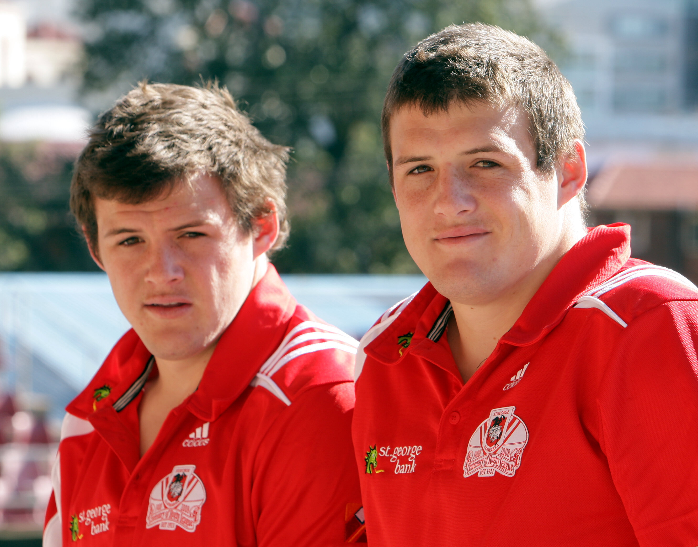 Brett and Josh Morris at WIN Stadium in Wollongong in 2008. (Photo by Andy Zakeli / Illawarra Mercury)