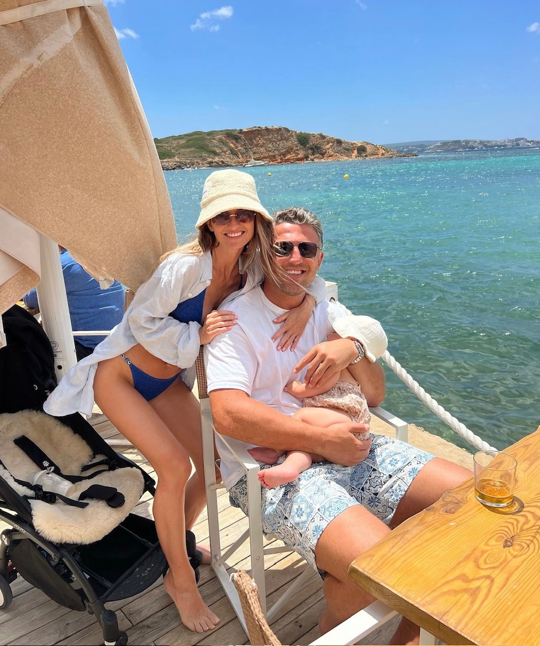 Sam Burgess and fiancée Lucy Graham in Spain