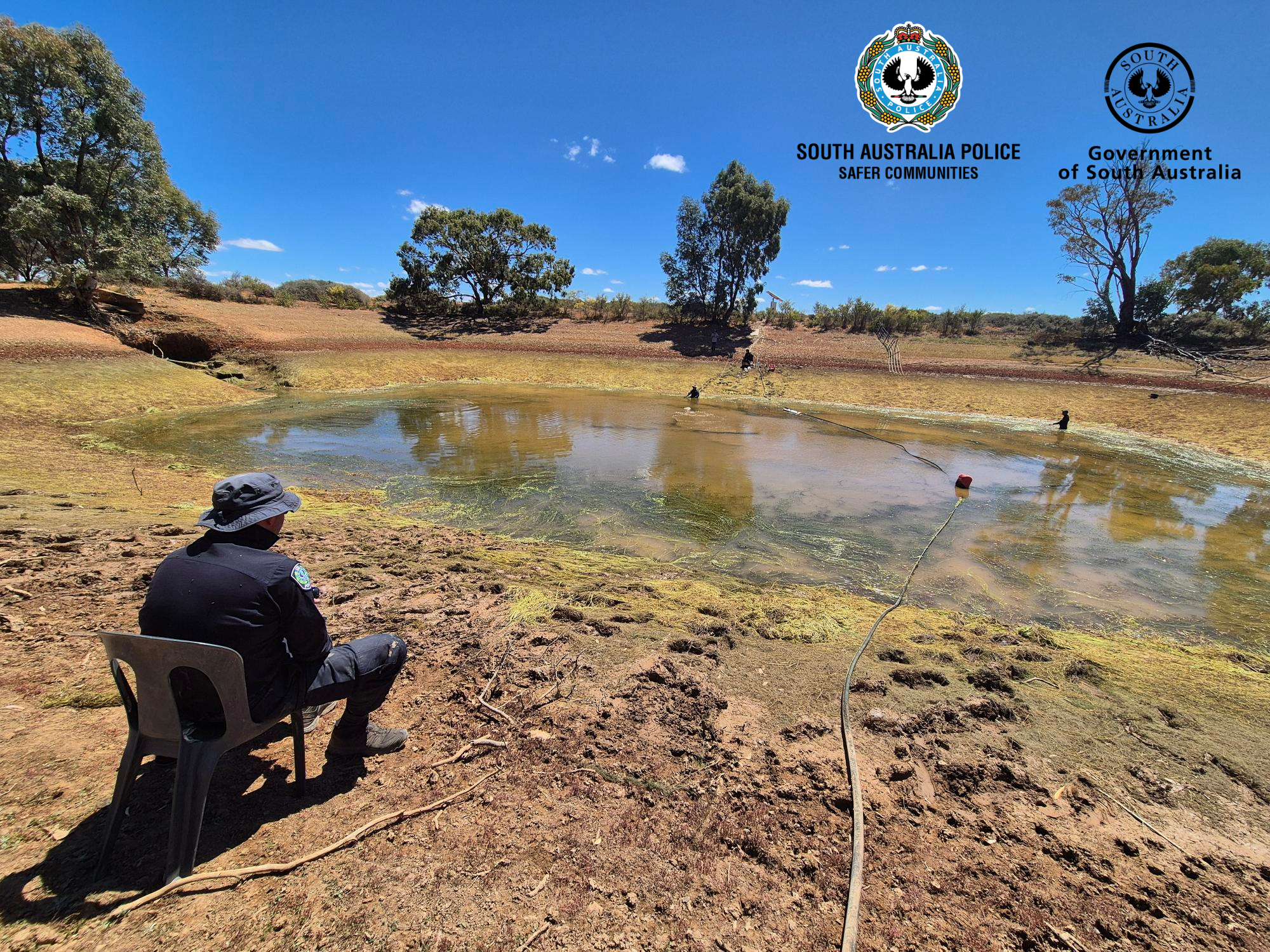 Police have drained a large dam on the remote SA homestead where Gus Lamont vanished just over a month ago.